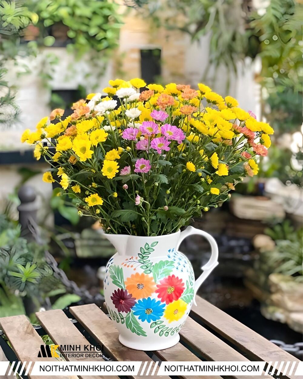 Những mẫu cắm hoa cúc đẹp trên bàn thờ 16