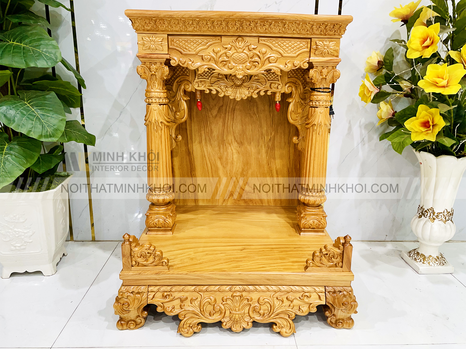 Bàn Thờ Ông Địa 80*108 Cột Tròn Cao Cấp - BTTT919