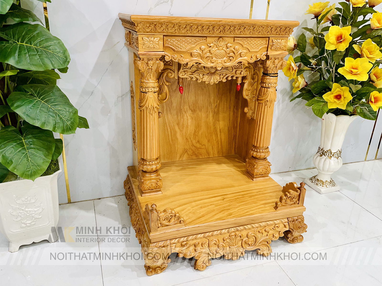 Bàn Thờ Ông Địa 80*108 Cột Tròn Cao Cấp - BTTT919