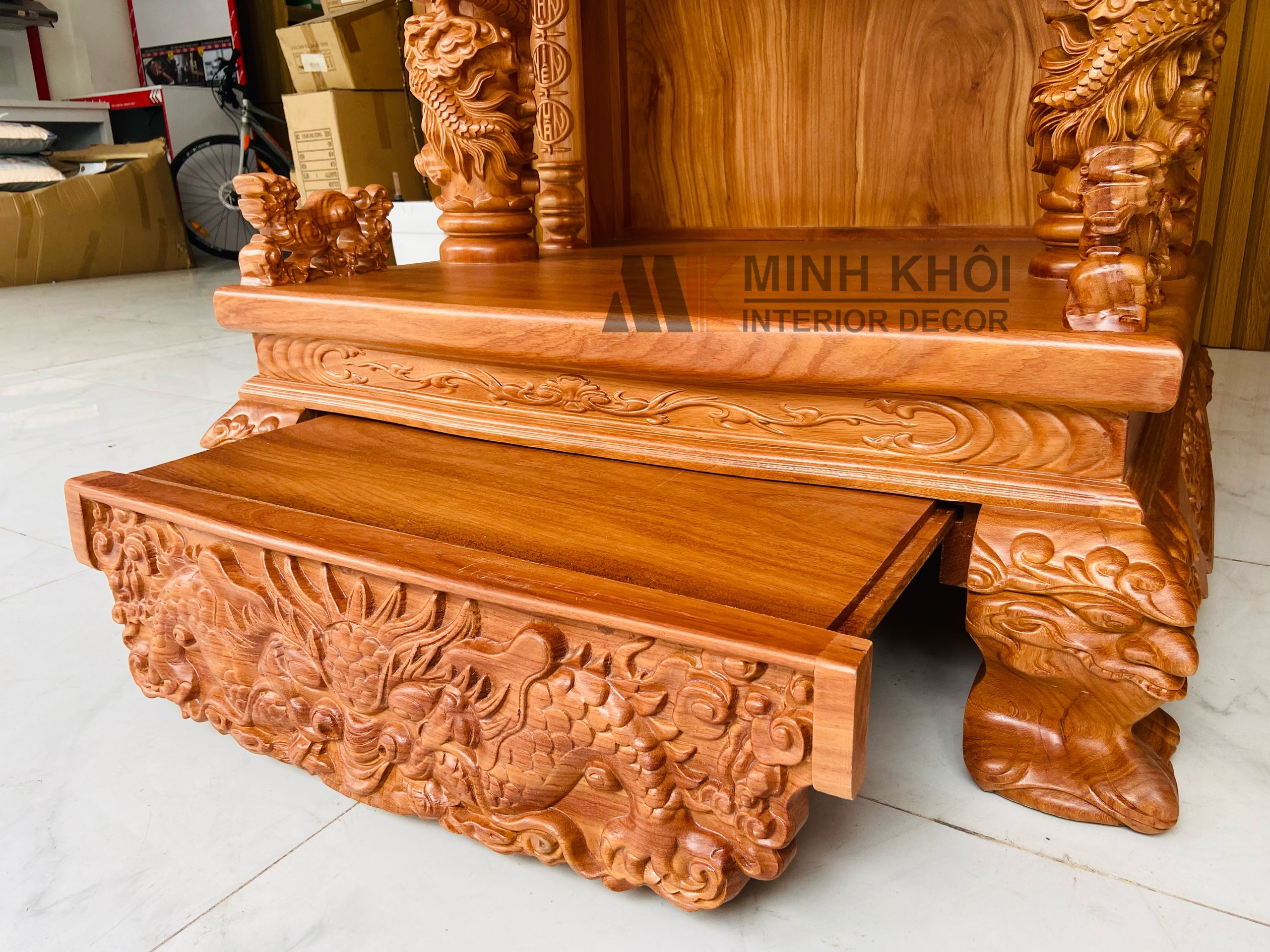 Bàn thờ Ông Địa gõ đỏ 87cm – BTTT911