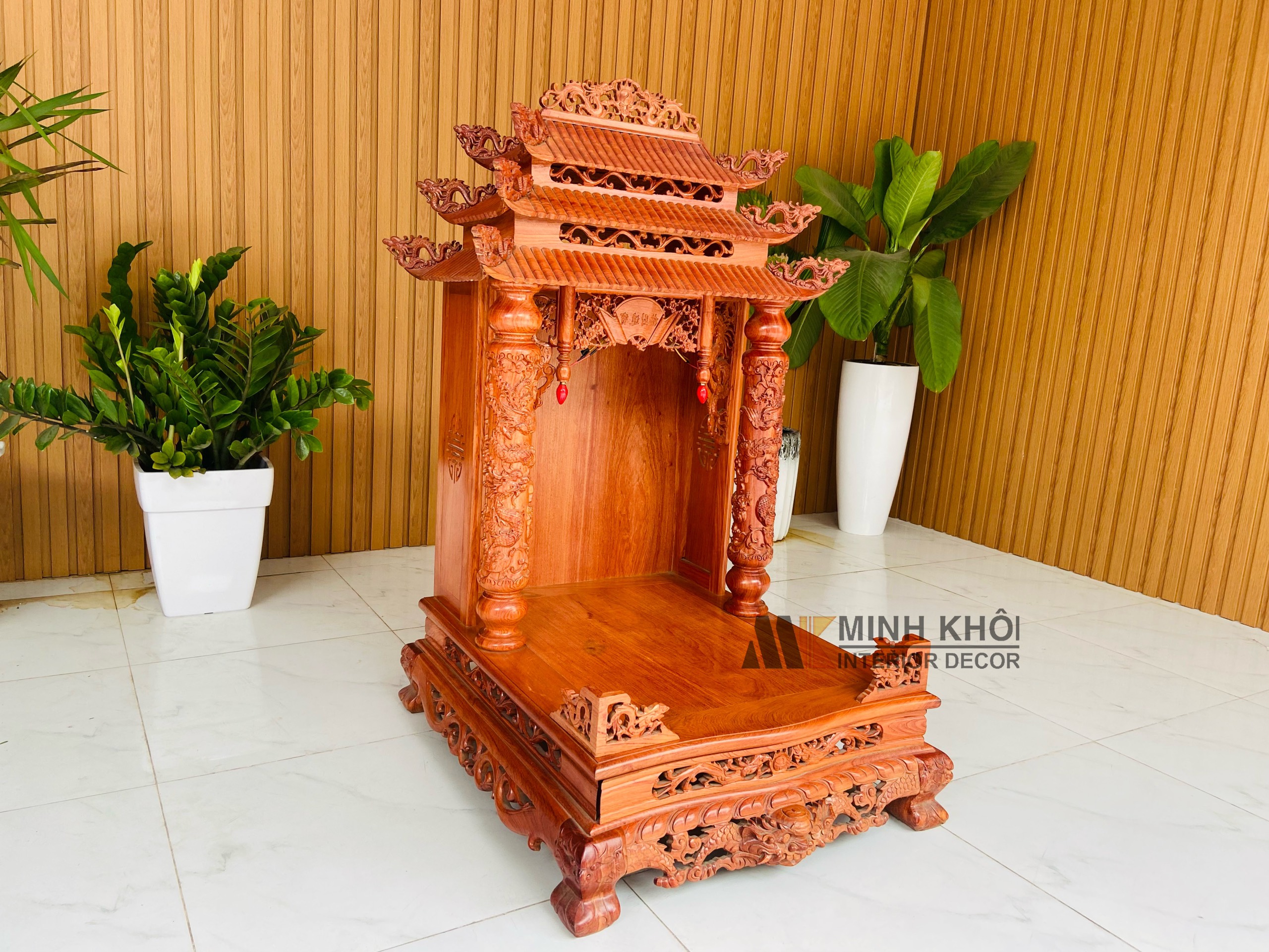 Bàn Thờ Ông Địa Mái Chùa Gỗ Hương - BTTT510