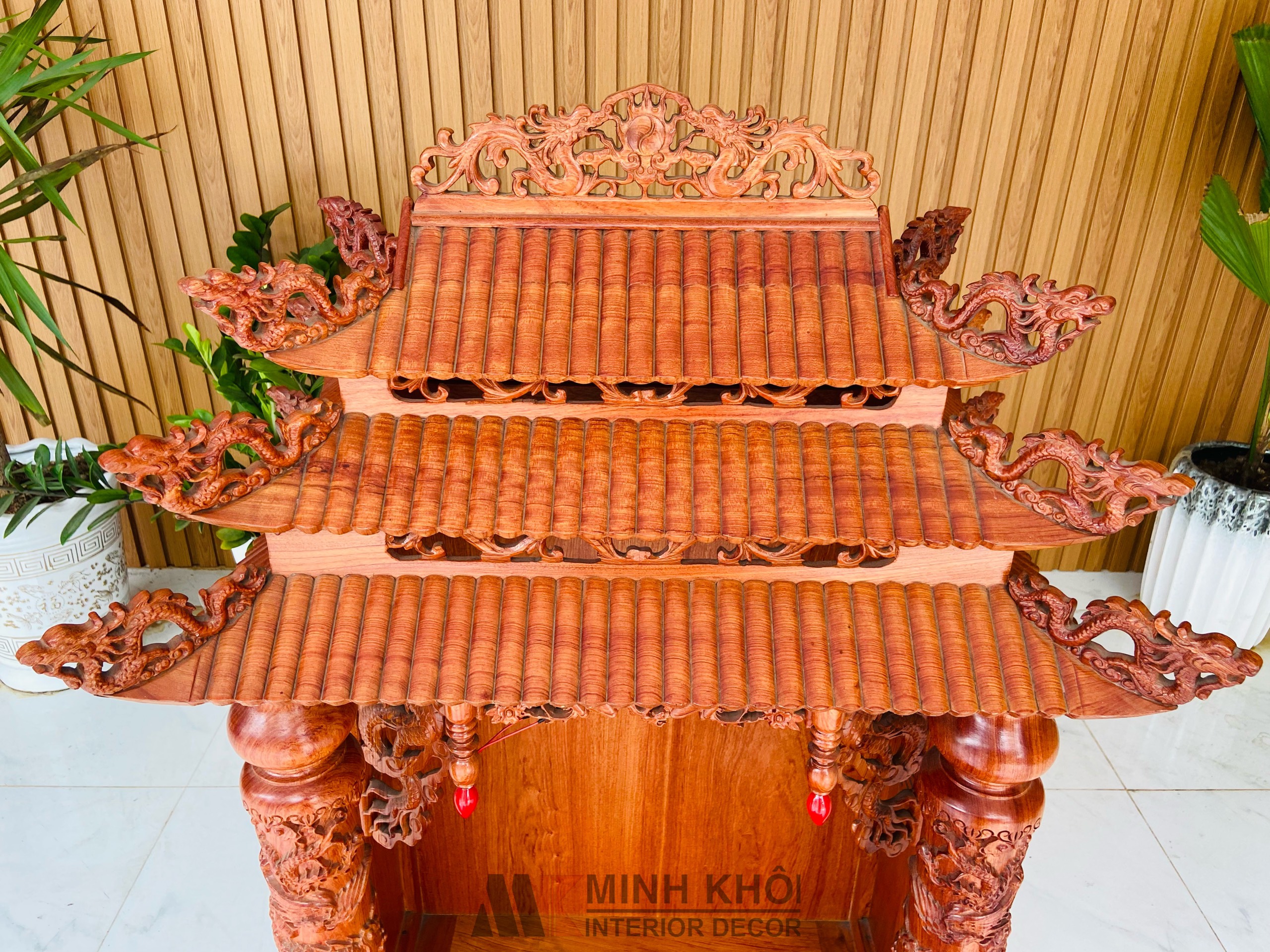 Bàn Thờ Ông Địa Mái Chùa Gỗ Hương - BTTT510