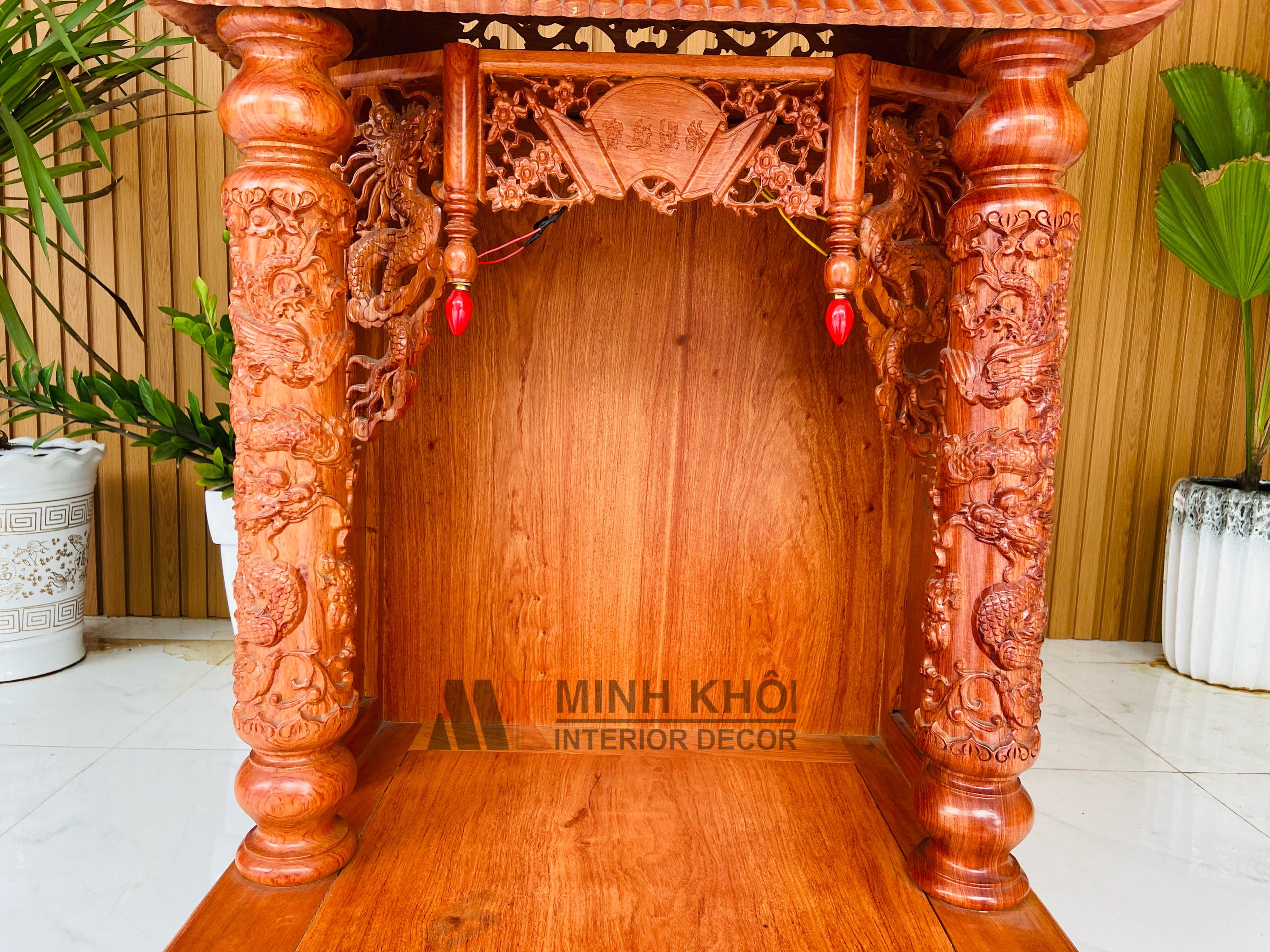 Bàn Thờ Ông Địa Mái Chùa Gỗ Hương - BTTT510