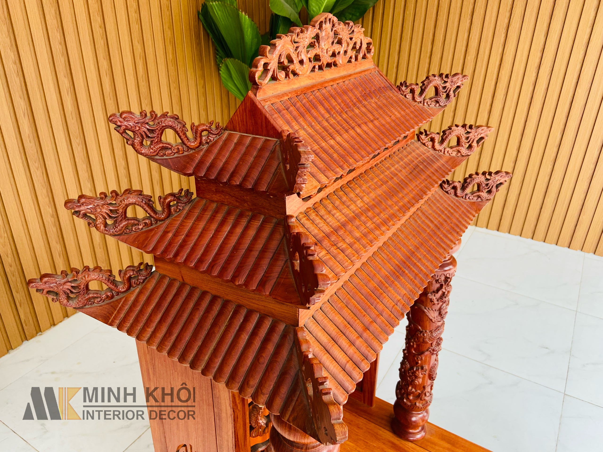 Bàn Thờ Ông Địa Mái Chùa Gỗ Hương - BTTT510