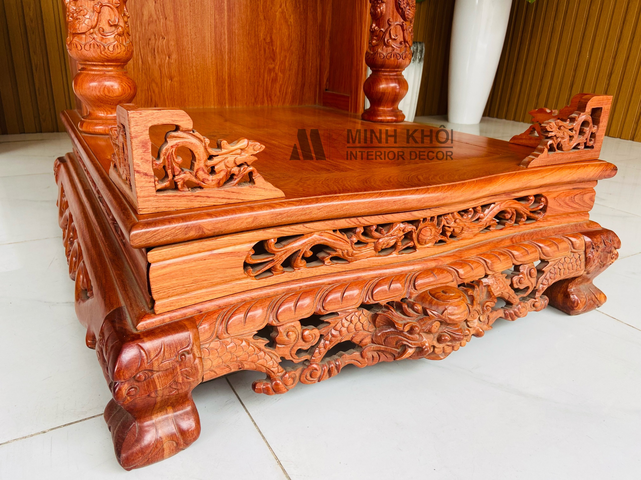 Bàn Thờ Ông Địa Mái Chùa Gỗ Hương - BTTT510