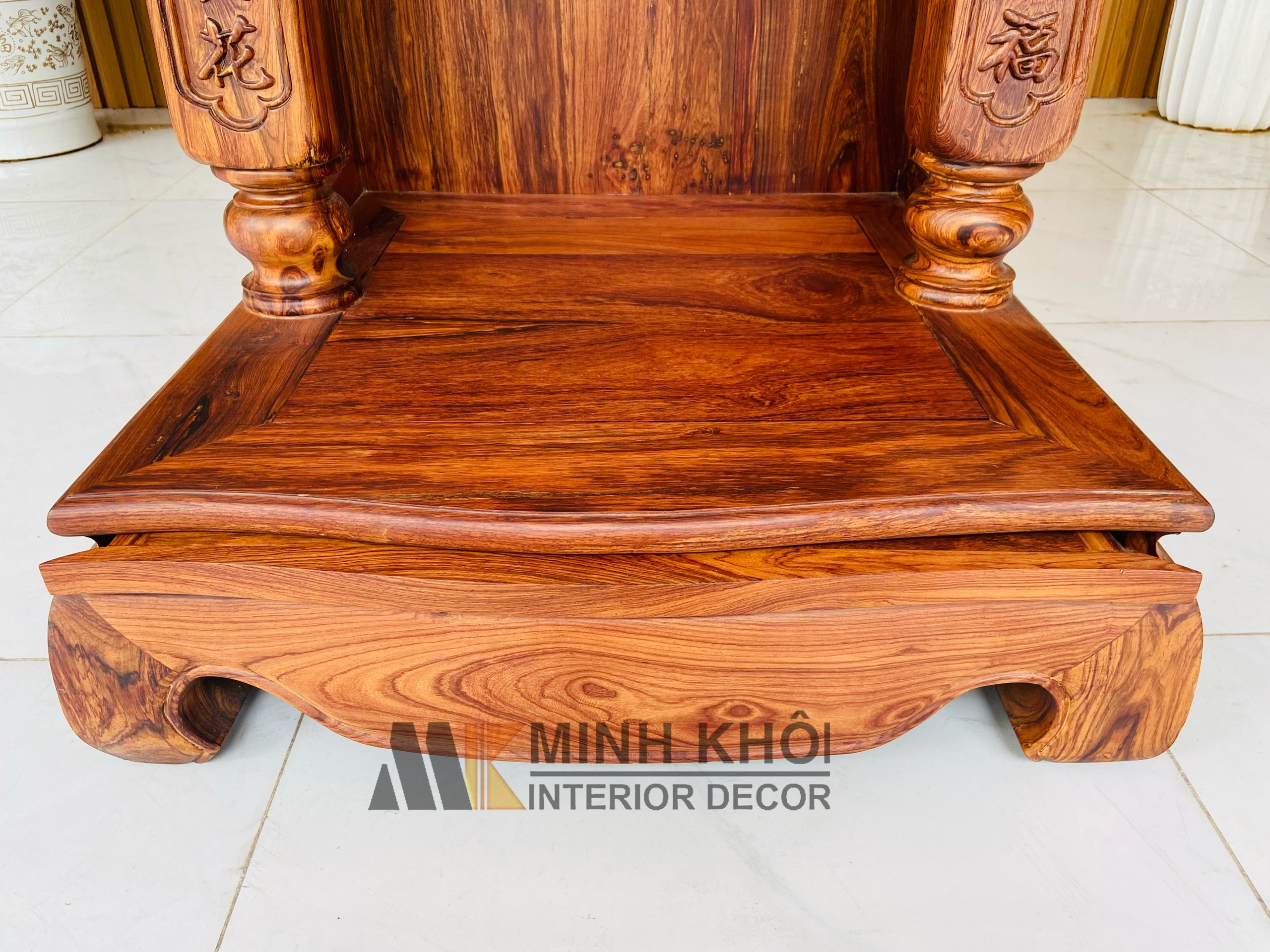 Bàn Thờ Thần Tài Đẹp Gỗ Cẩm Lai -  BTTT907