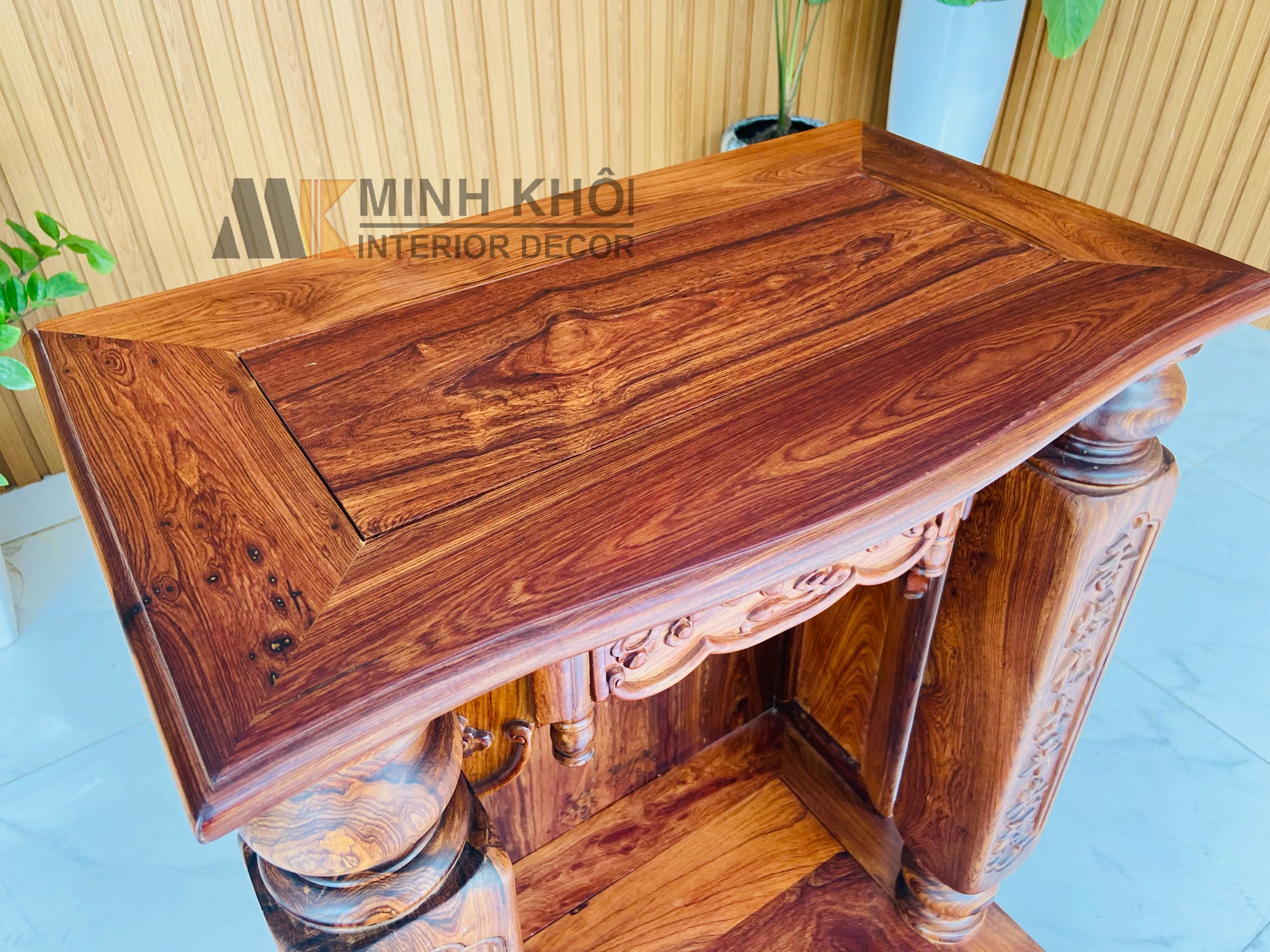 Bàn Thờ Thần Tài Đẹp Gỗ Cẩm Lai -  BTTT907