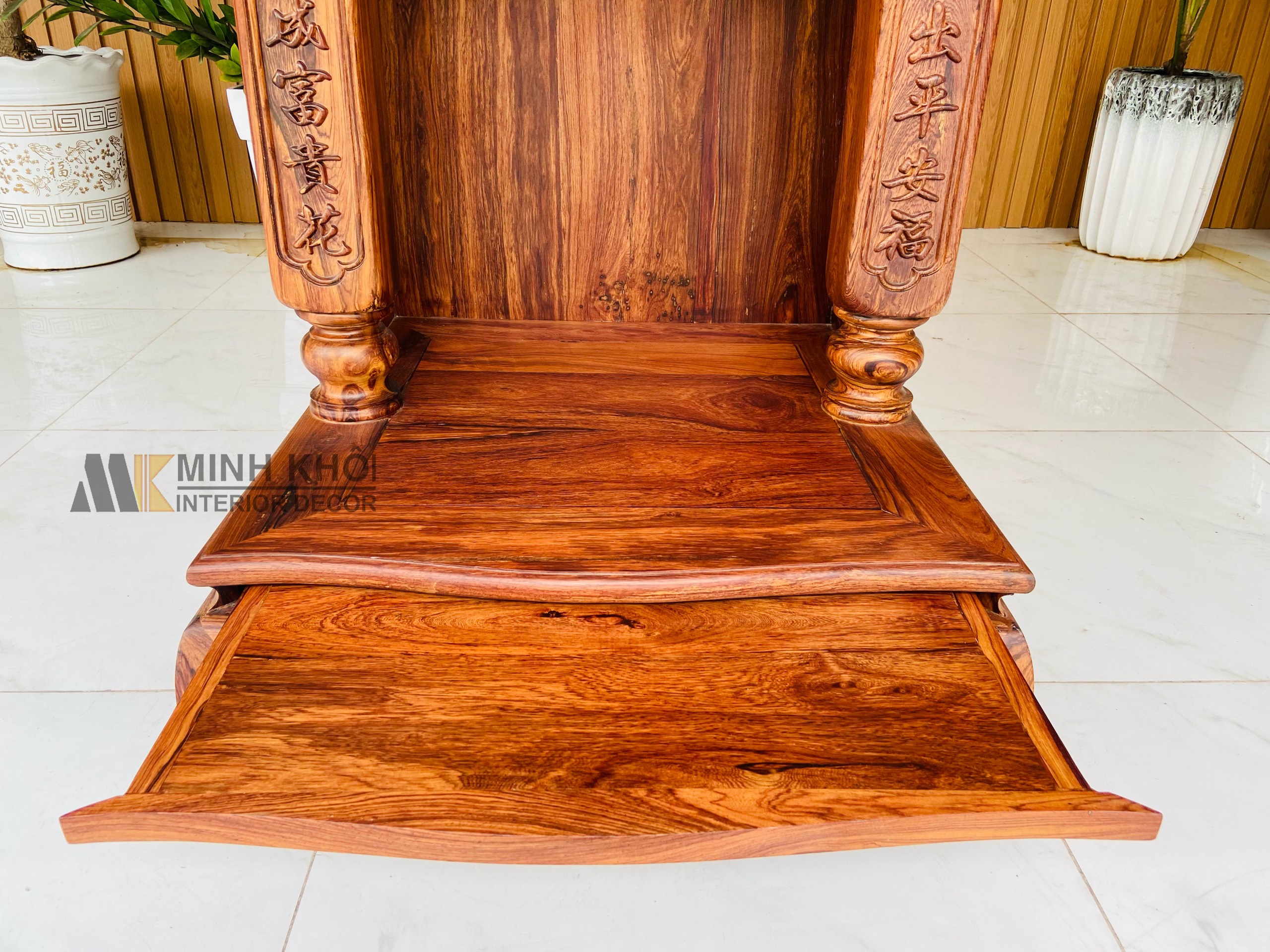 Bàn Thờ Thần Tài Đẹp Gỗ Cẩm Lai -  BTTT907