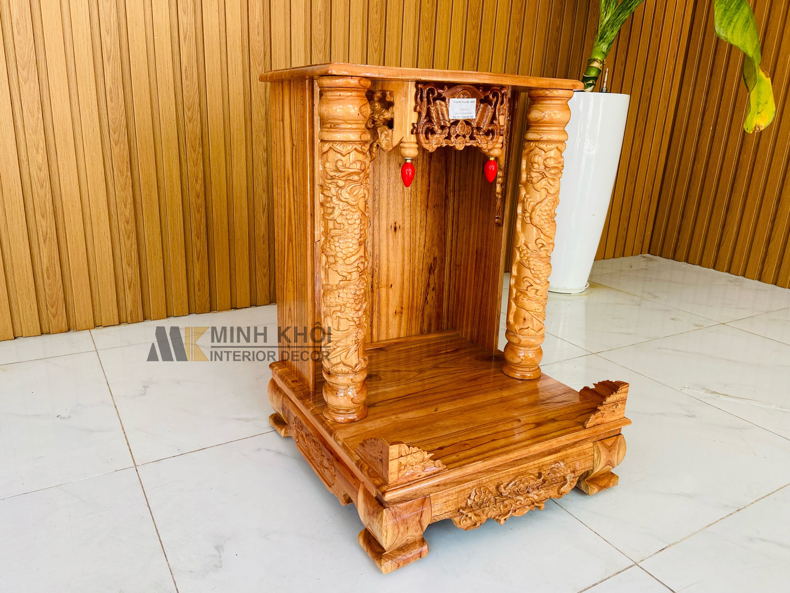 Bàn Thờ Thần Tài Gỗ Xoan Đào 48 x 68cm - BTTT402