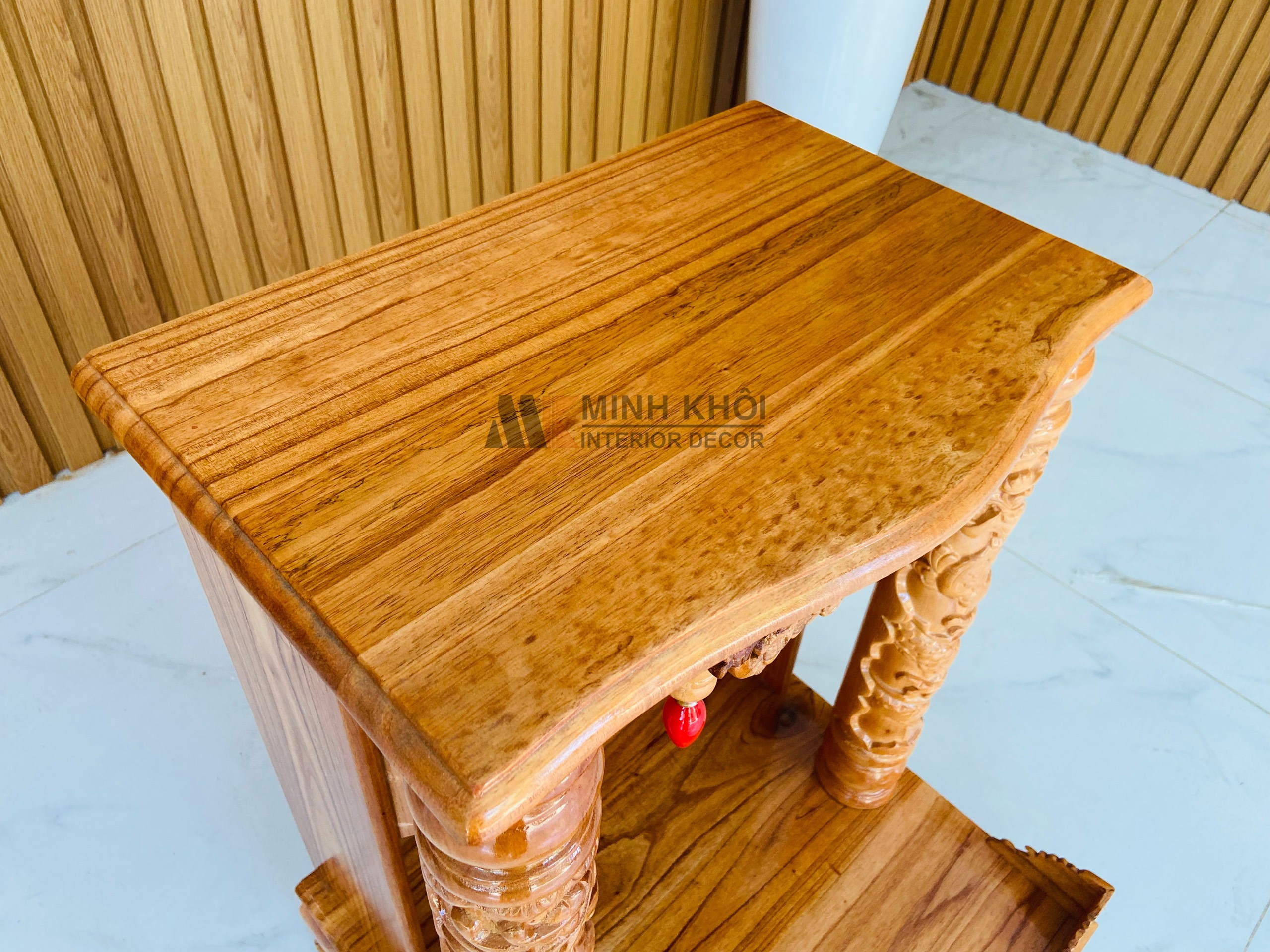 Bàn Thờ Thần Tài Gỗ Xoan Đào 48 x 68cm - BTTT402