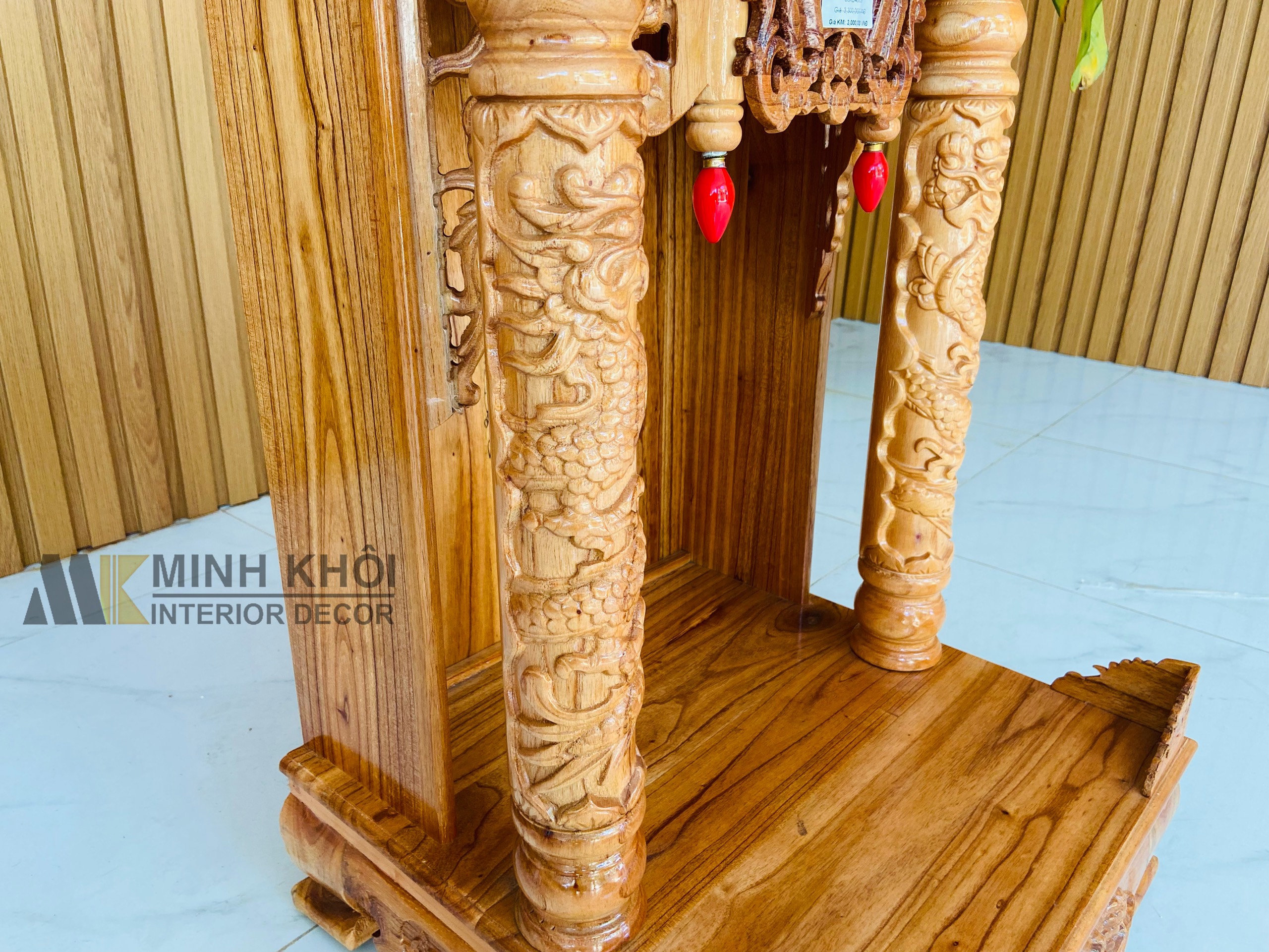 Bàn Thờ Thần Tài Gỗ Xoan Đào 48 x 68cm - BTTT402