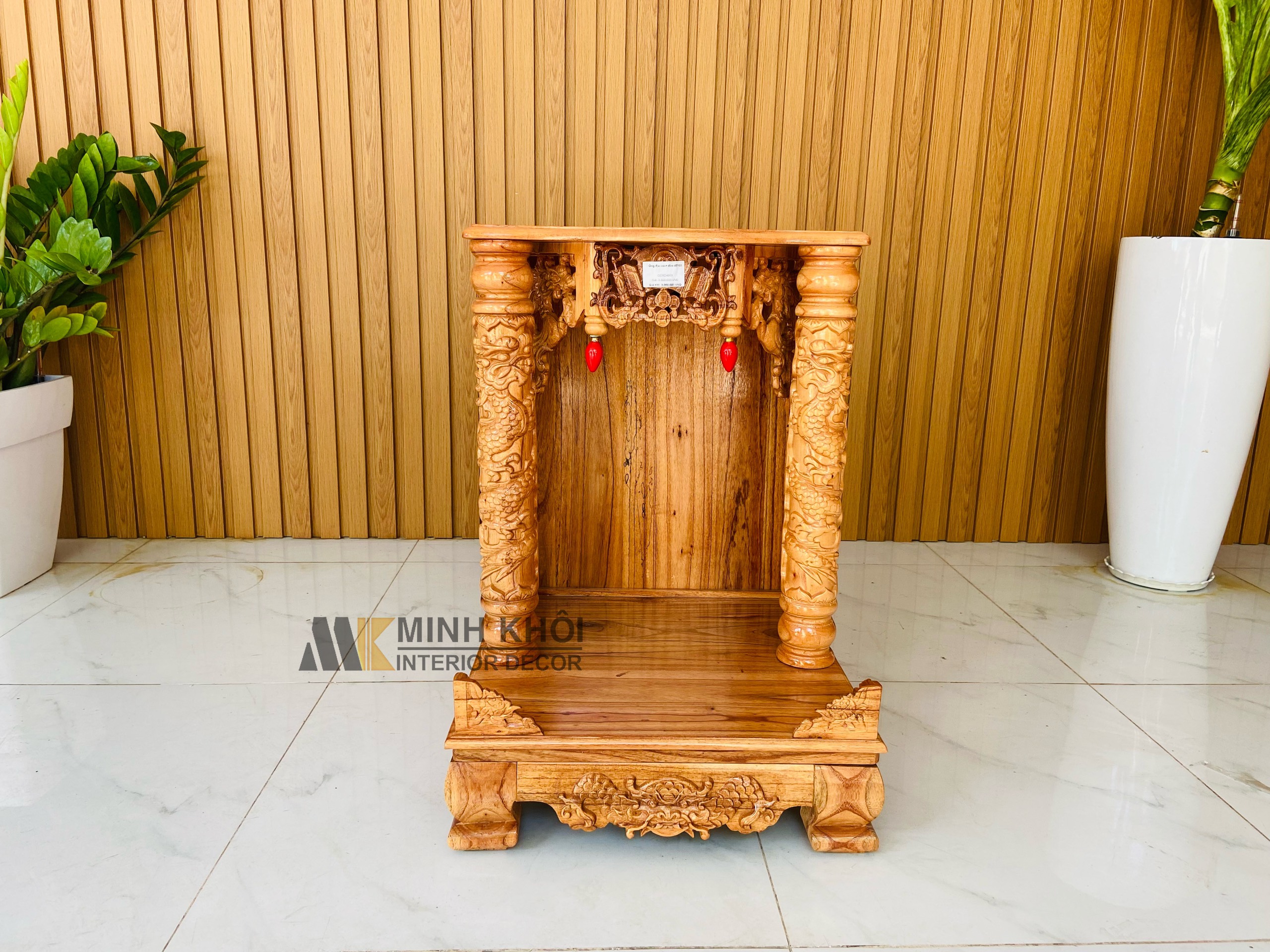 Bàn Thờ Thần Tài Gỗ Xoan Đào 48 x 68cm - BTTT402