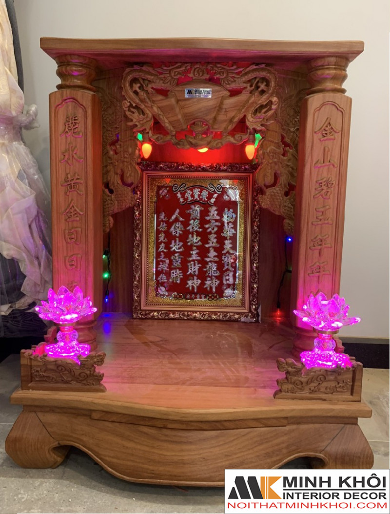 Bàn Thờ Thần Tài Đẹp Gỗ Gõ Đỏ Cao Cấp - BTTT903