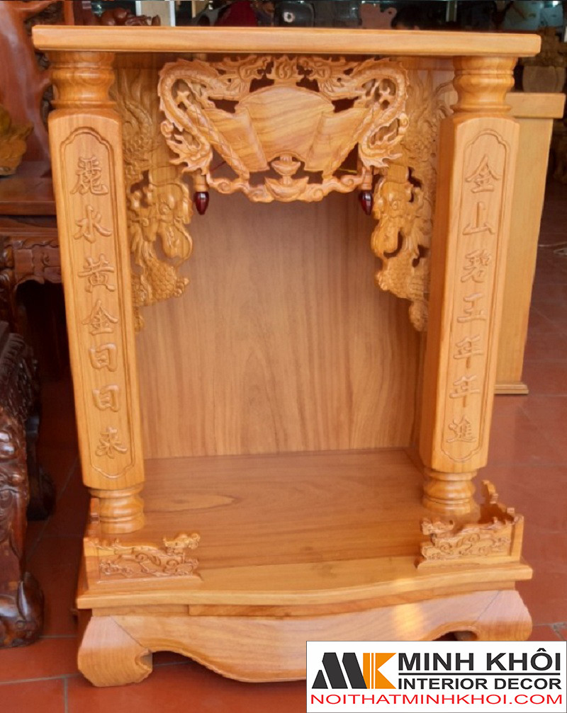 Bàn Thờ Thần Tài Đẹp Gỗ Gõ Đỏ Cao Cấp - BTTT903