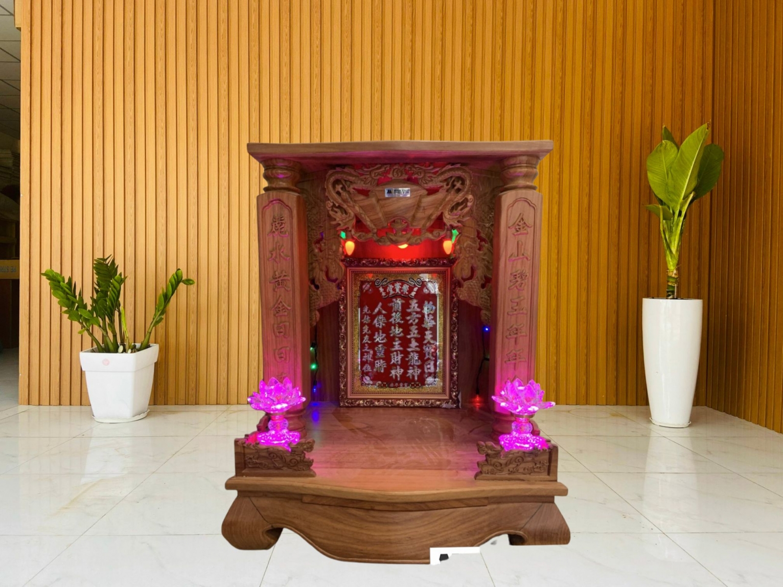 Bàn Thờ Thần Tài Đẹp Gỗ Gõ Đỏ Cao Cấp - BTTT903