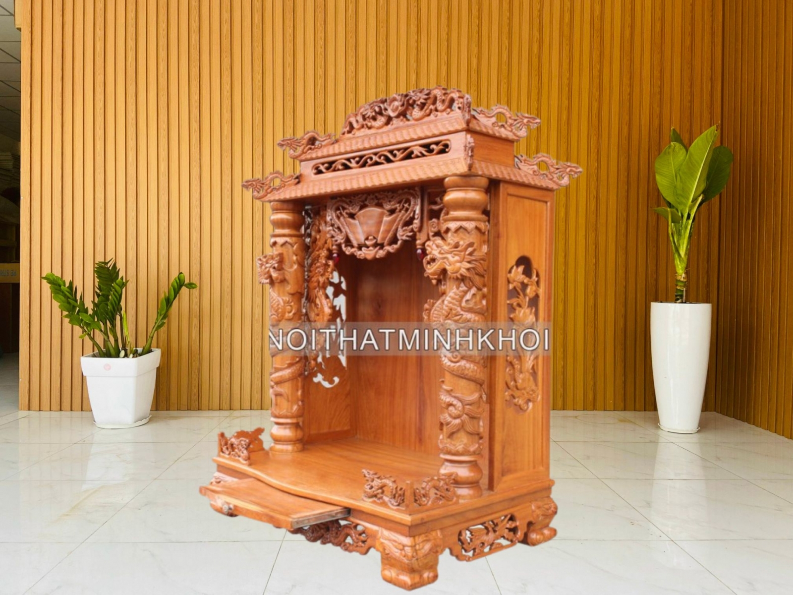 Bàn Thờ Thần Tài Đẹp Gỗ Tự Nhiên Cao Cấp - BTTT900