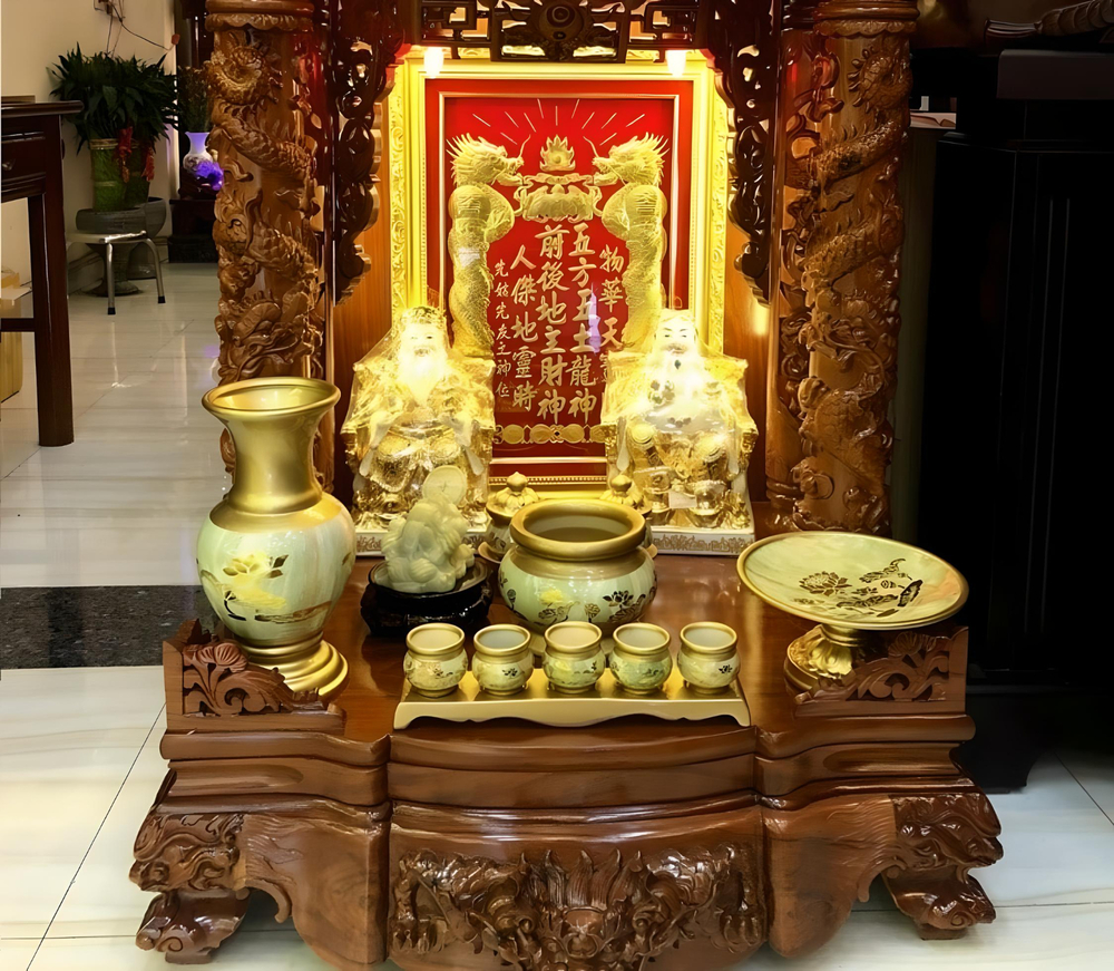 Hình ảnh trọn bộ bàn thờ ông địa