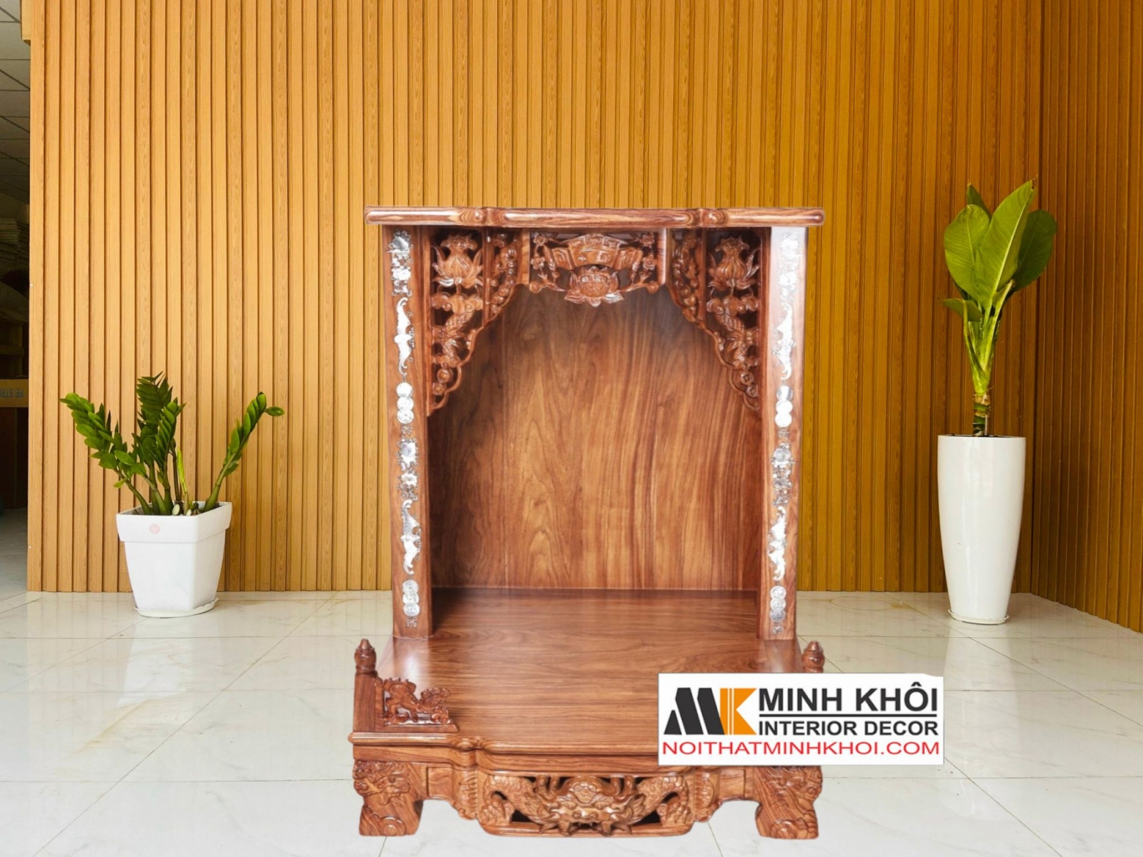 Mẫu Bàn Thờ Thần Tài Đẹp Gỗ Hương Cao Cấp - BTTT905