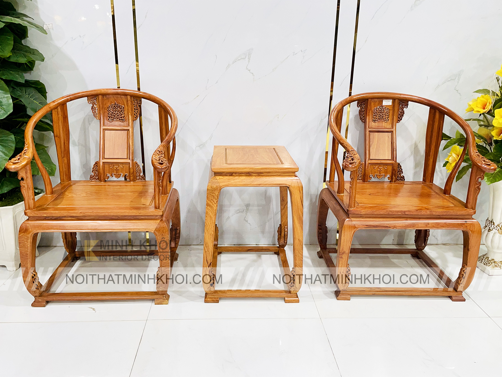 Bàn Trà Gỗ Hương Đá Minh Đế Cao Cấp - BTR207