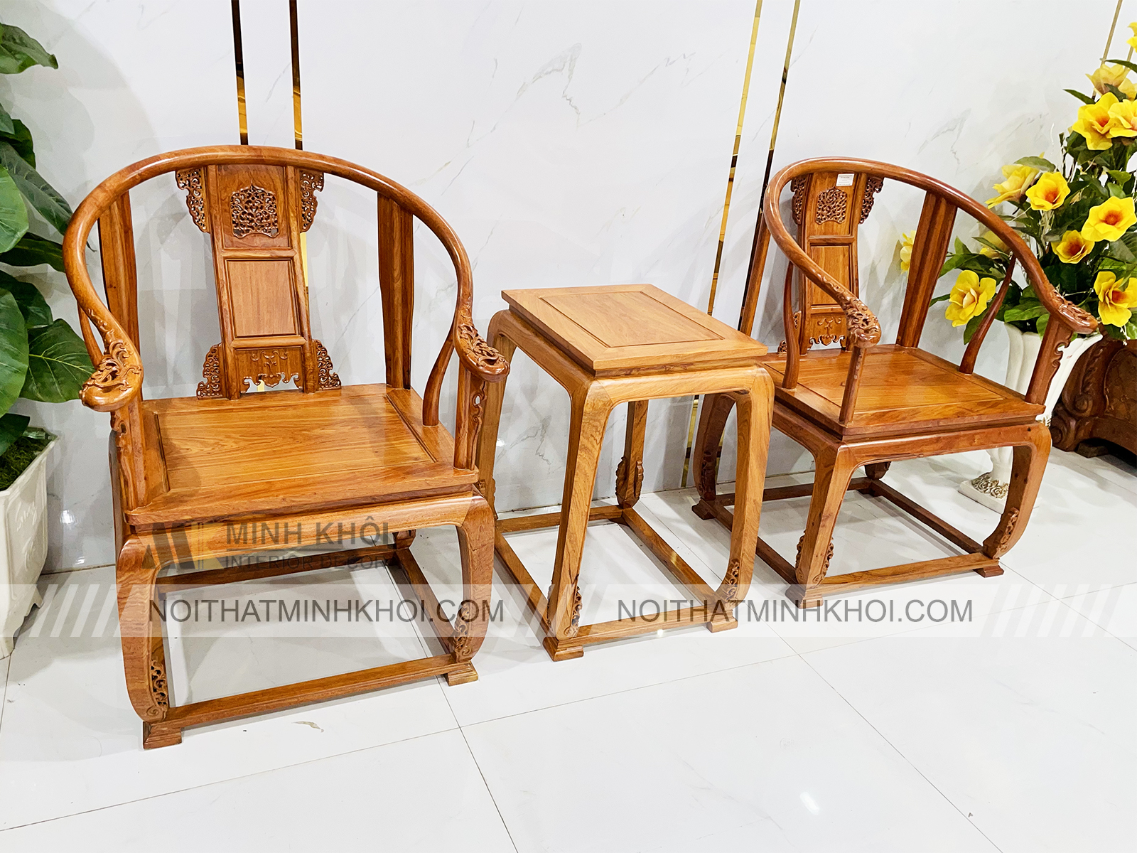 Bàn Trà Gỗ Hương Đá Minh Đế Cao Cấp - BTR207