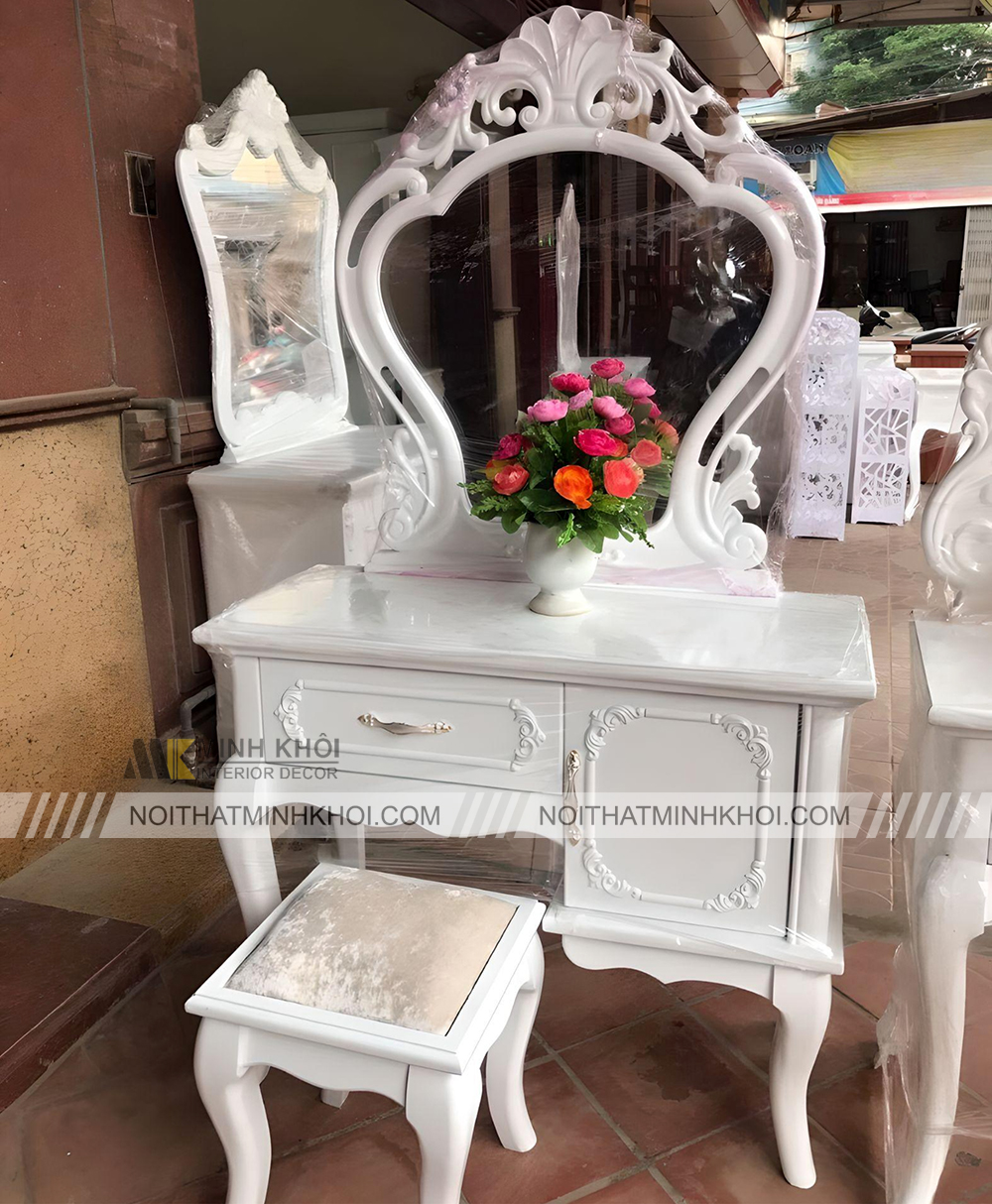 Bàn trang điểm công chúa màu trắng sang trọng