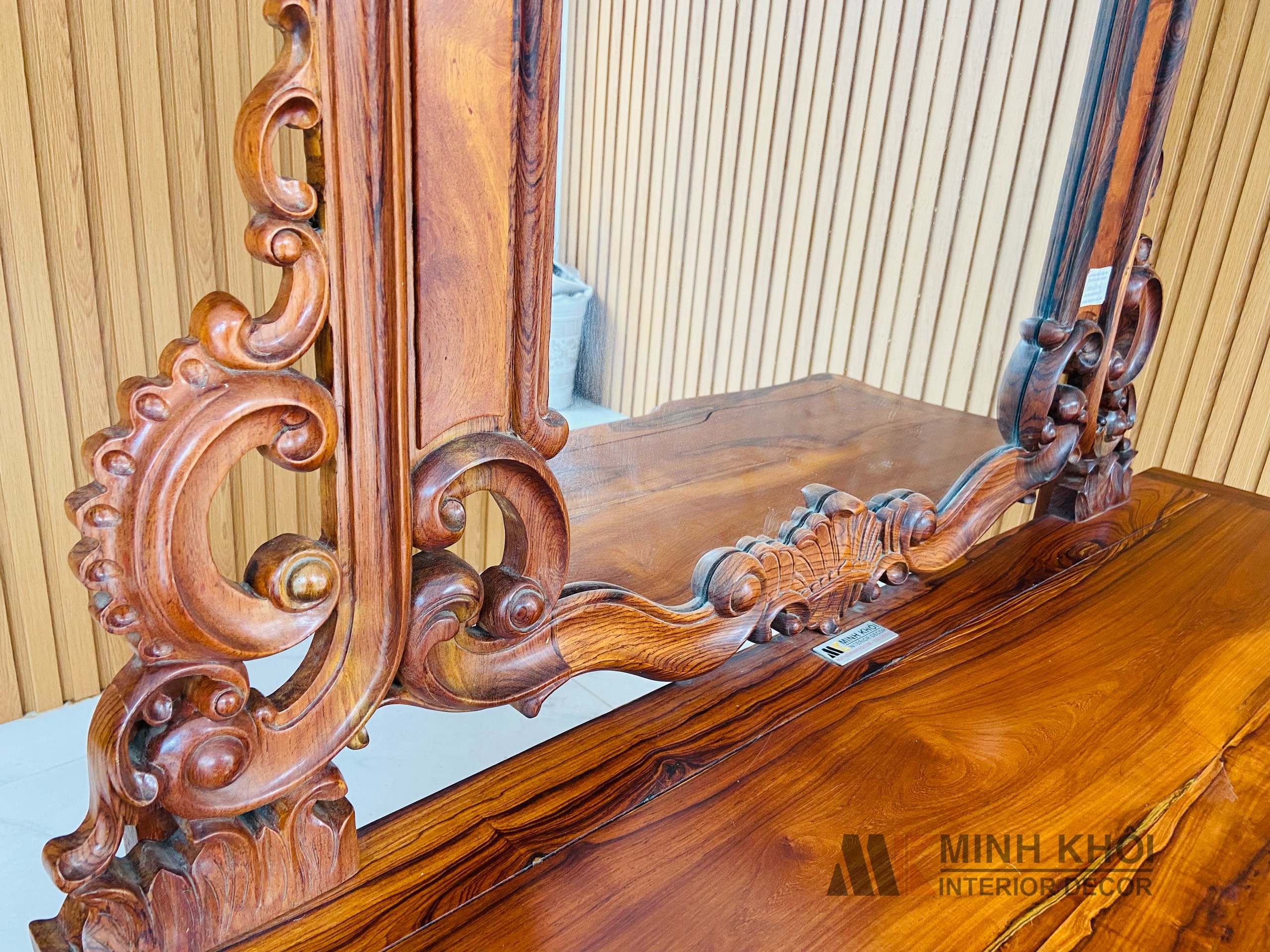 Bàn Trang Điểm Gỗ Cẩm Lai 1m Cao Cấp - BTD265