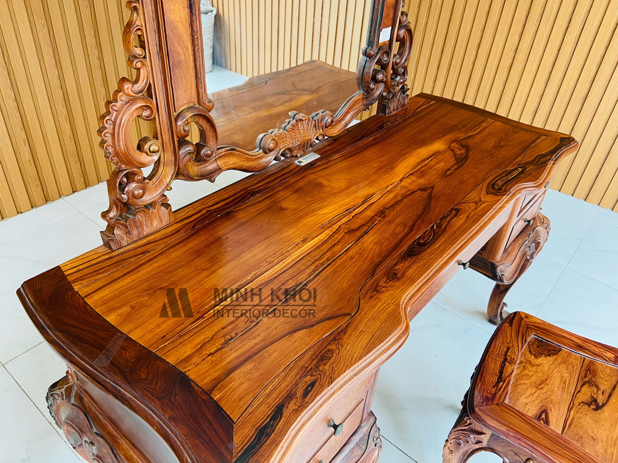 Bàn Trang Điểm Gỗ Cẩm Lai 1m Cao Cấp - BTD265