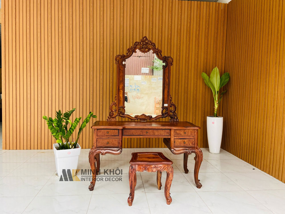 Bàn Trang Điểm Gỗ Cẩm Lai Tự Nhiên