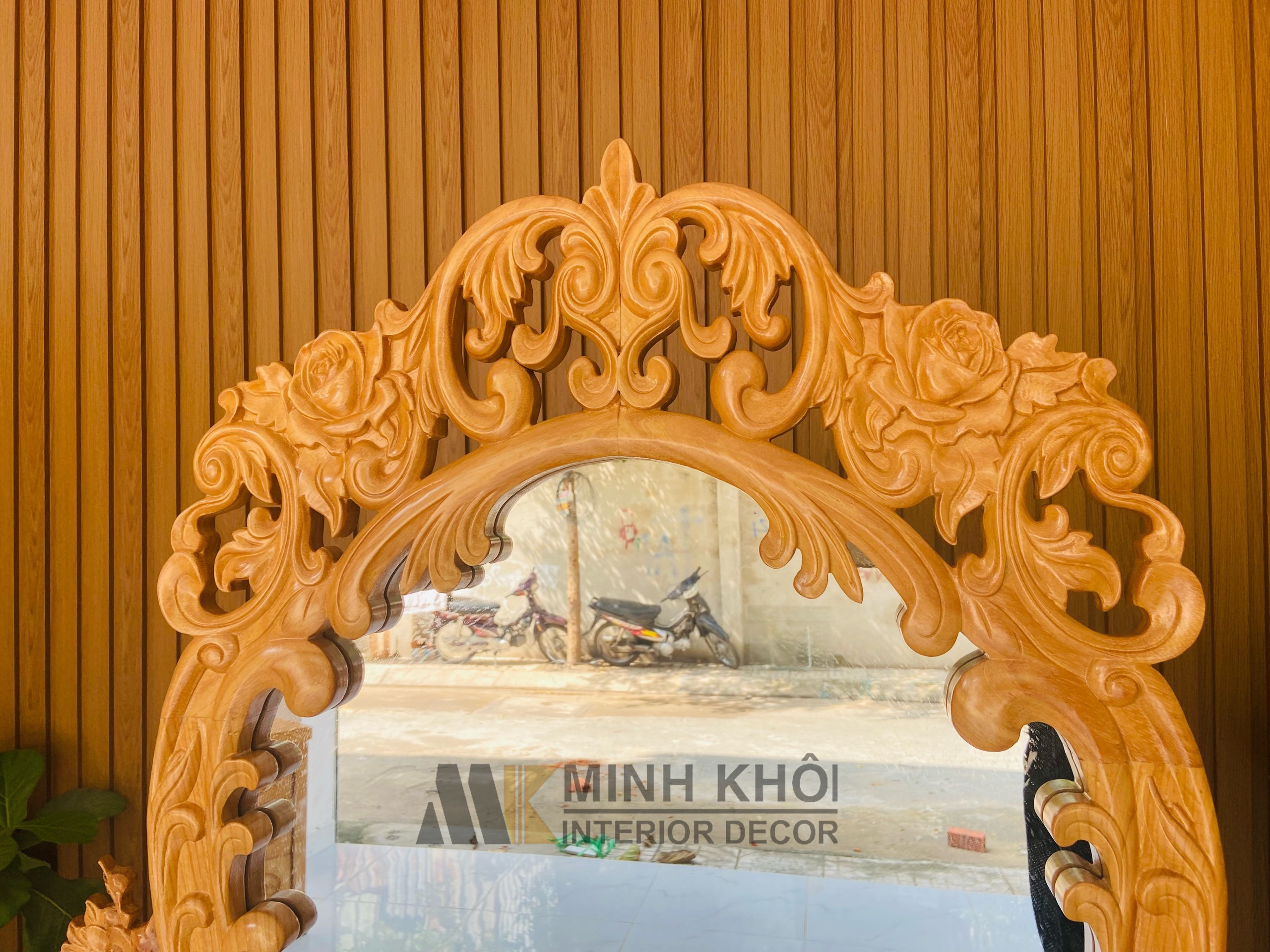 Bàn trang điểm gỗ gõ đỏ 1m - BTD1013