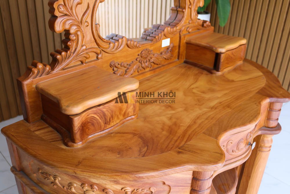 Bàn trang điểm gỗ gõ đỏ - BTD1009