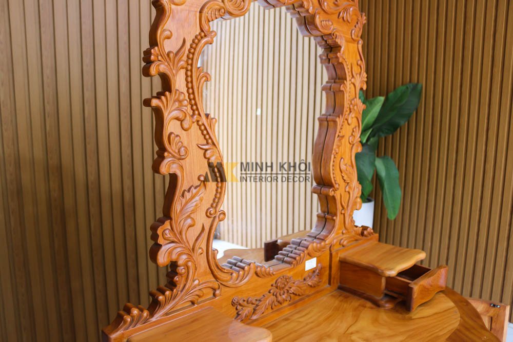 Bàn trang điểm gỗ gõ đỏ - BTD1009