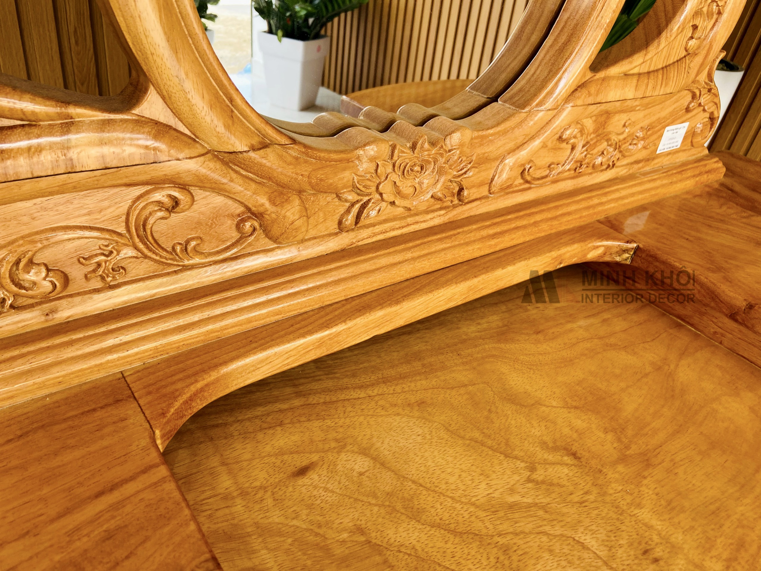 Bàn trang điểm gỗ gõ đỏ cổ điển - BTD1011