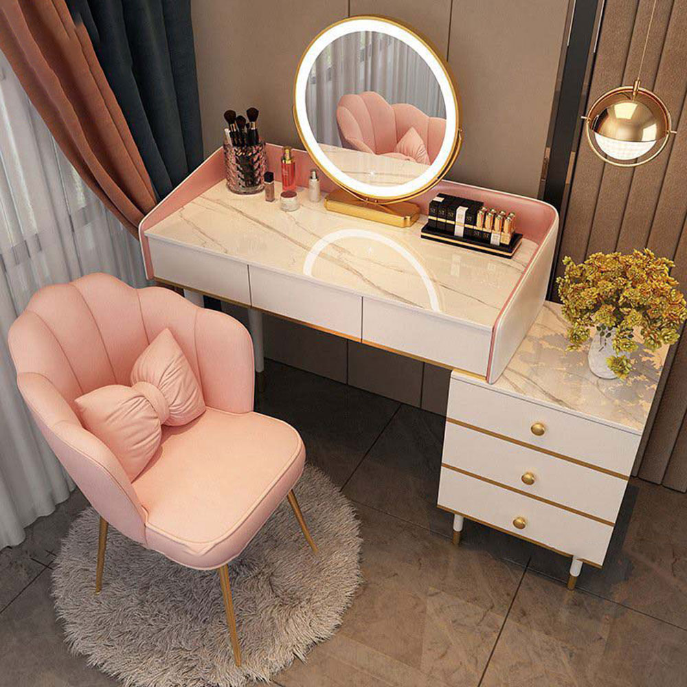 50+ Mẫu Bàn Trang Điểm Màu Hồng Dễ Thương Có Gương Đèn Led