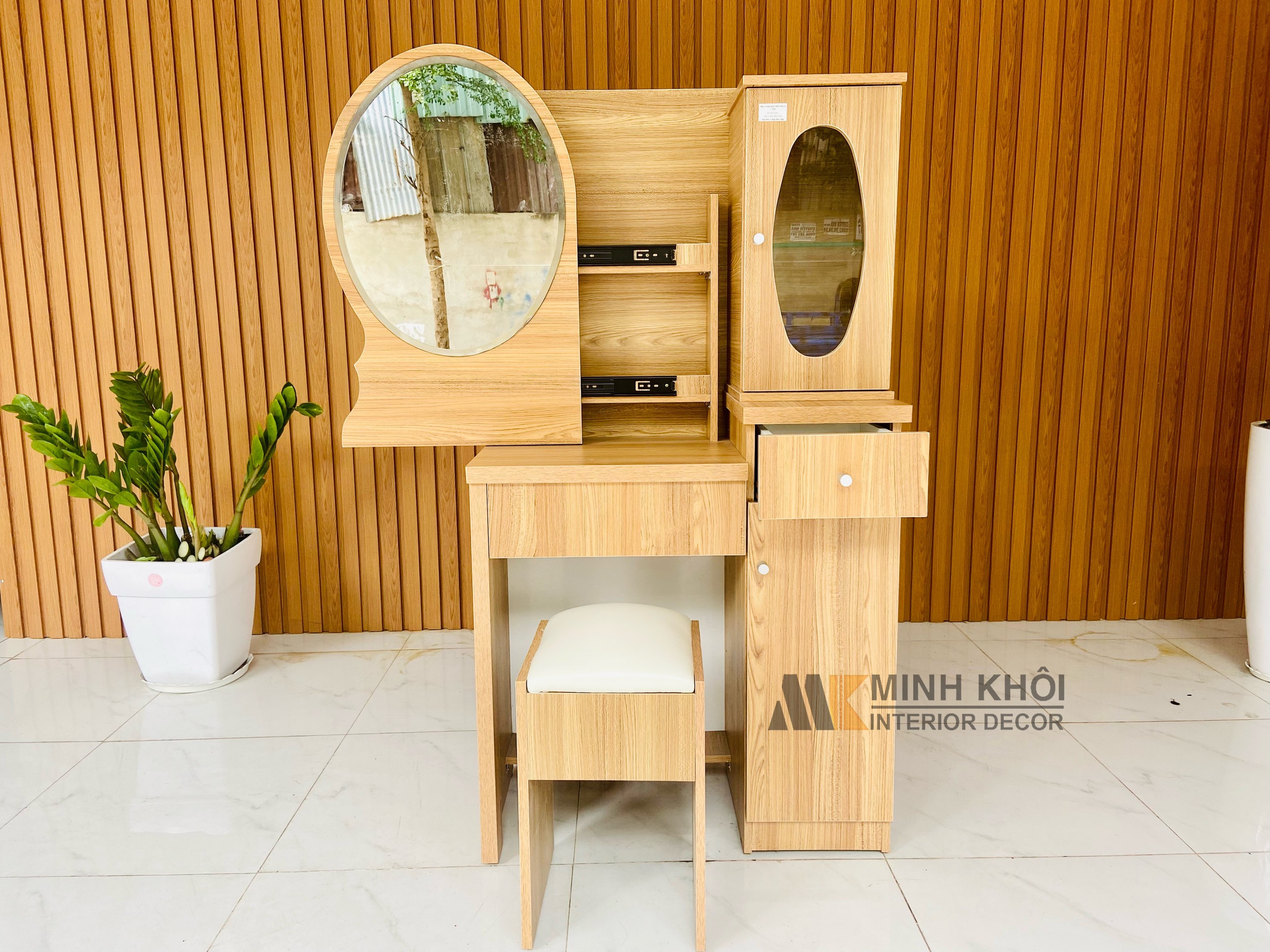 Bàn Trang Điểm MFC 80cm Kính Lùa - BTD104