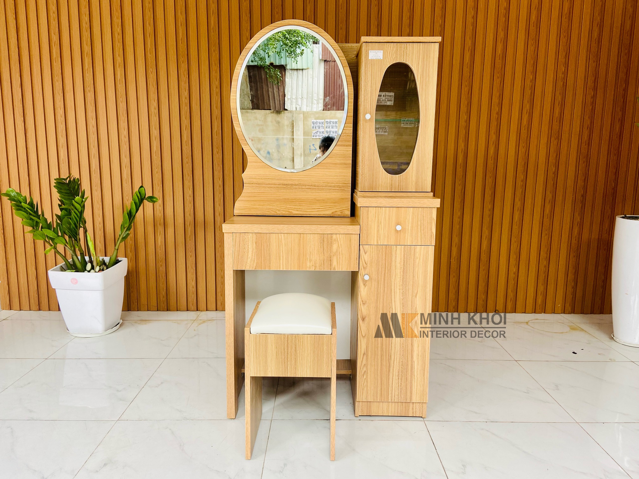 Bàn Trang Điểm MFC 80cm Kính Lùa - BTD104