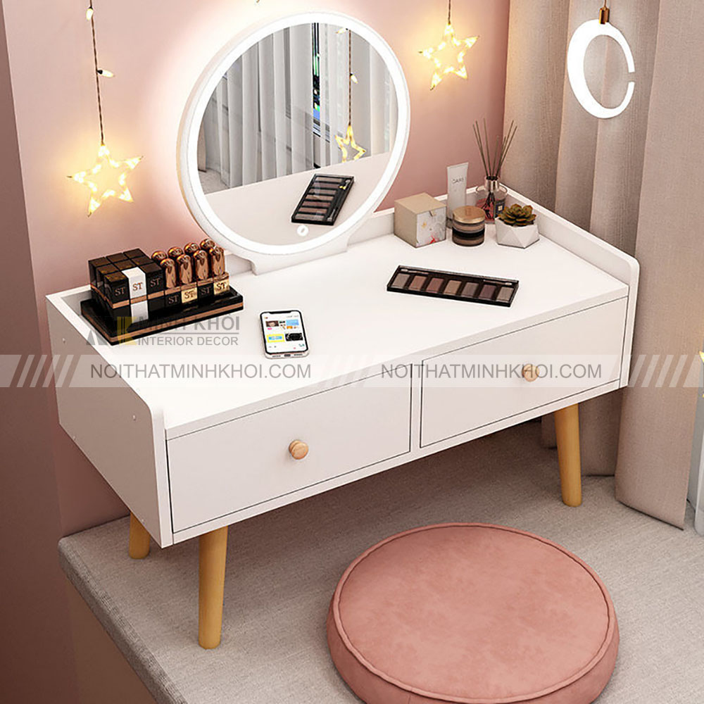 Bàn trang điểm ngồi bệt có thiết kế gương kèm đèn led