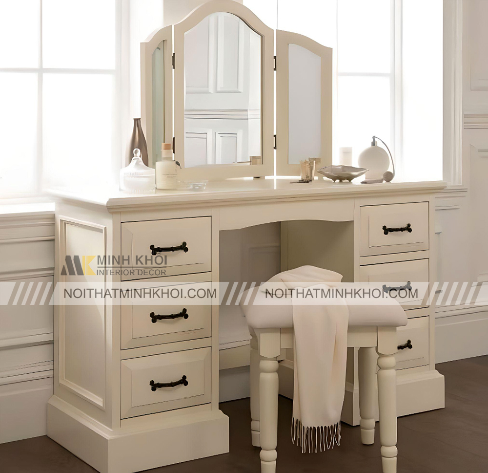 Bàn trang điểm phong cách Châu Âu thanh lịch, đơn giản