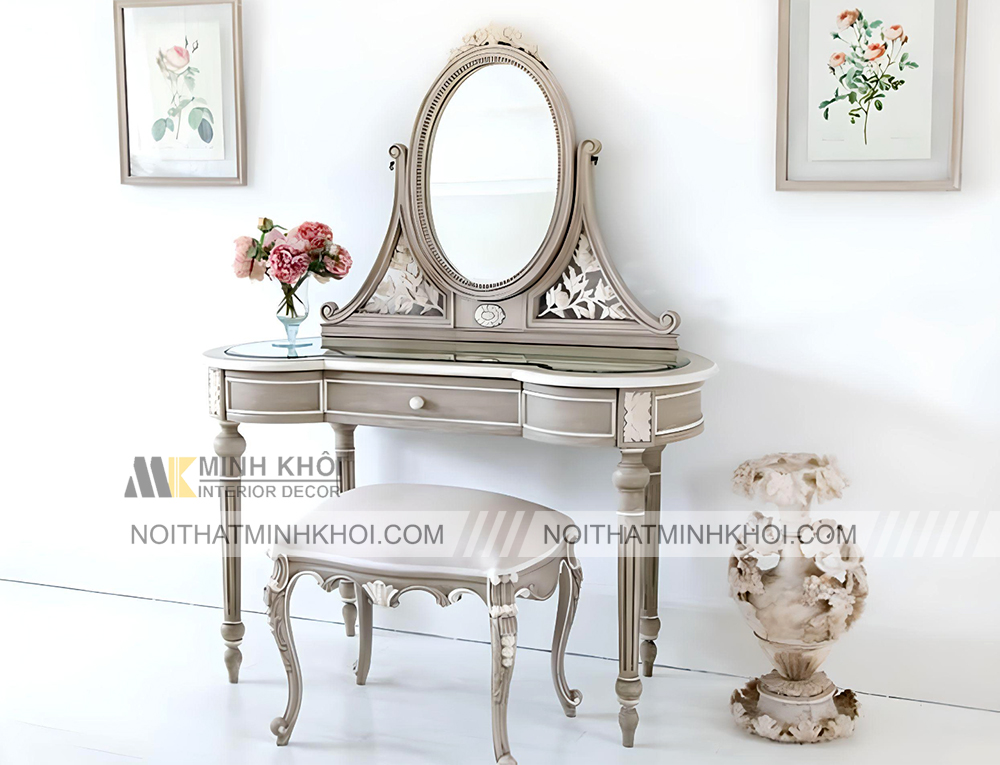 bàn trang điểm tân cổ điển tăng thẩm mỹ tạo nên không gian sang trọng