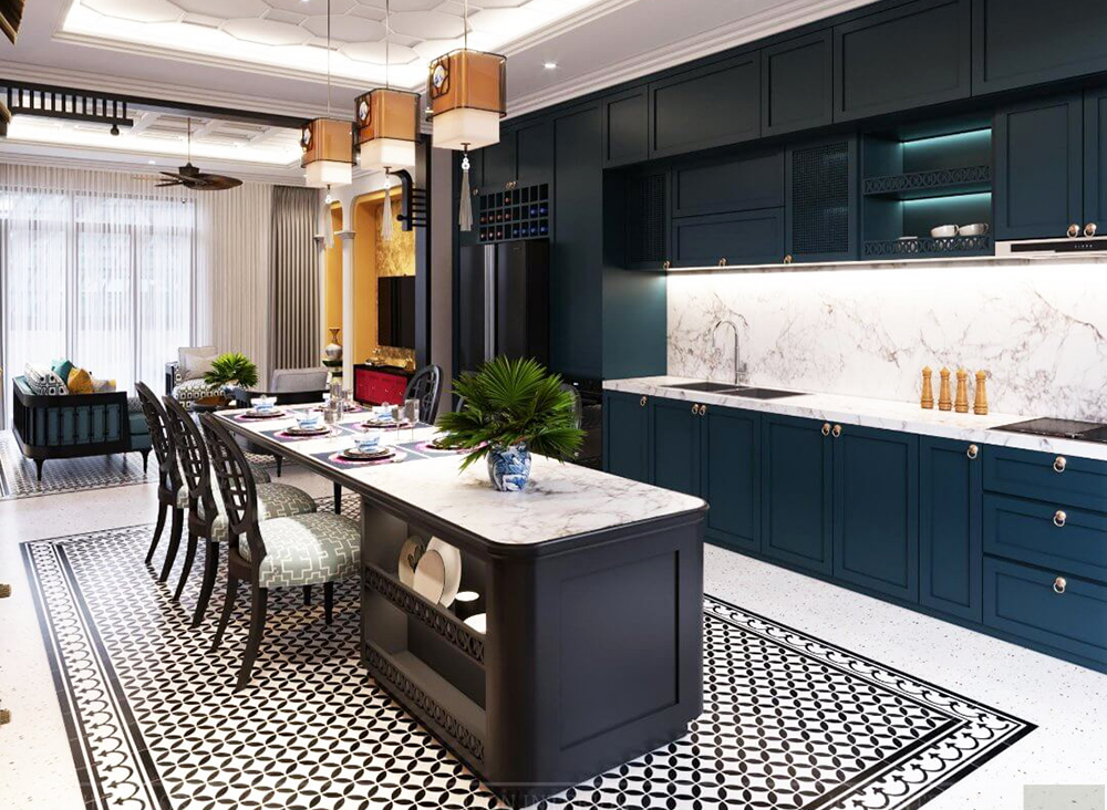 Mẫu Bếp Kết Hợp Bàn Ăn Đẹp Tiện Nghi?