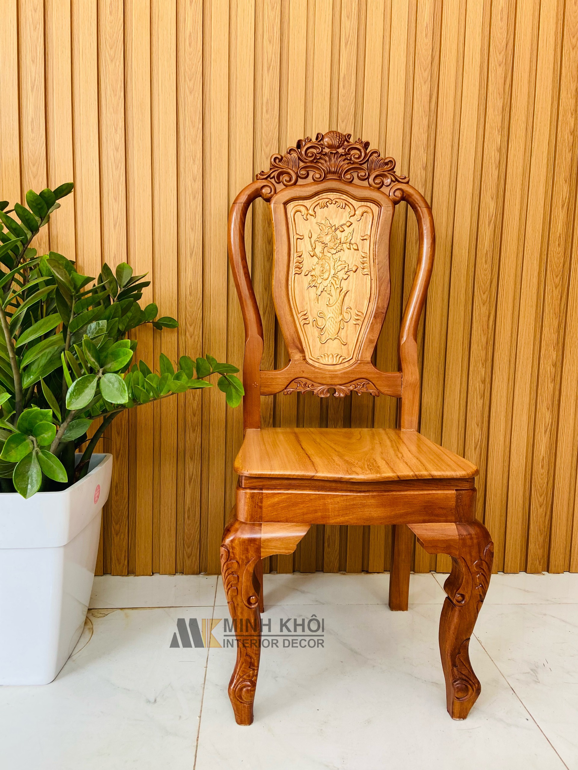 Bộ Bàn Ăn Gỗ Căm Xe 8 Ghế Bàn Oval - BA905