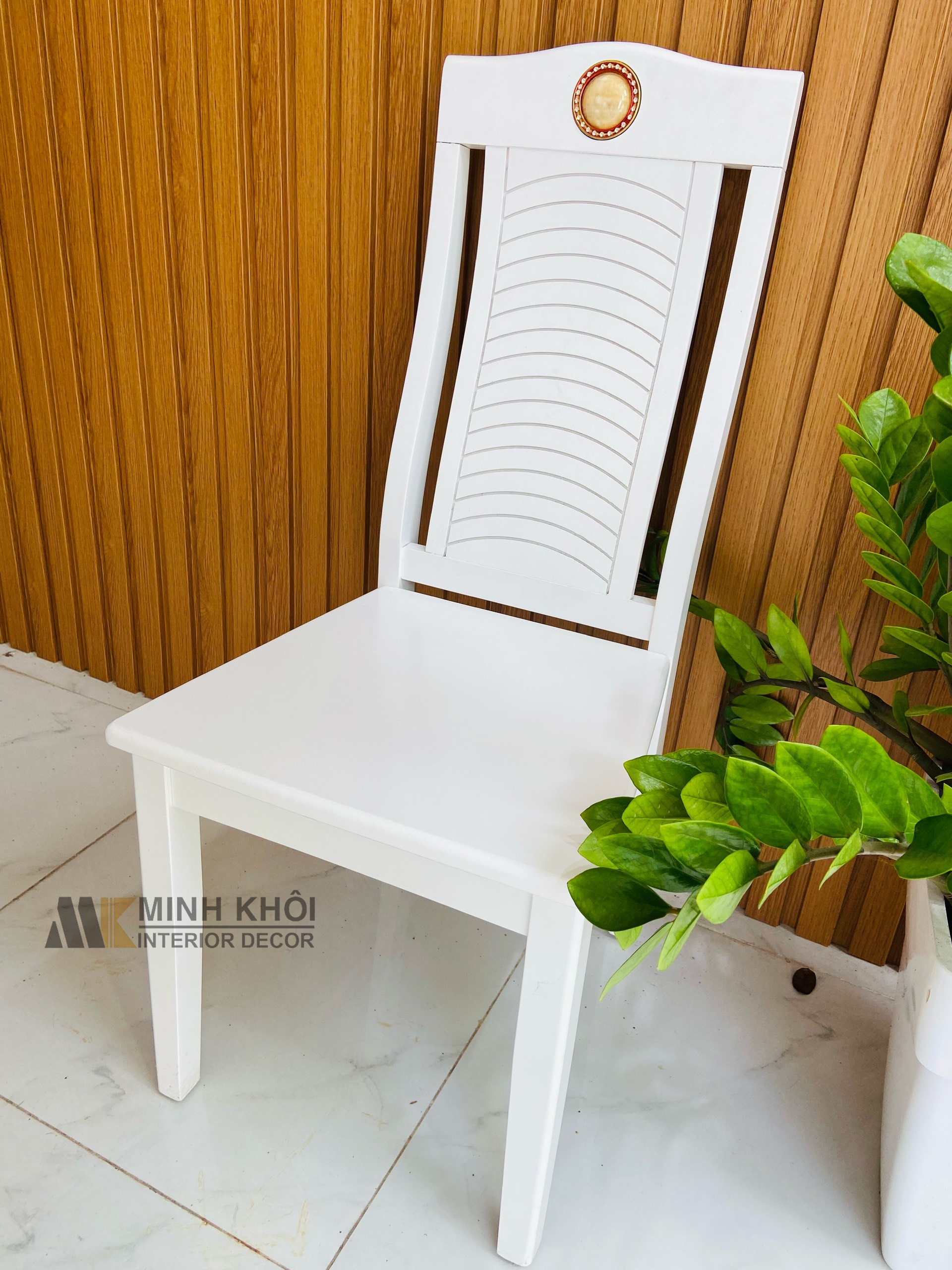 Bộ Bàn Ăn Gỗ Xoan Đào Tròn, 6 Ghế Cẩn Đá - BA219