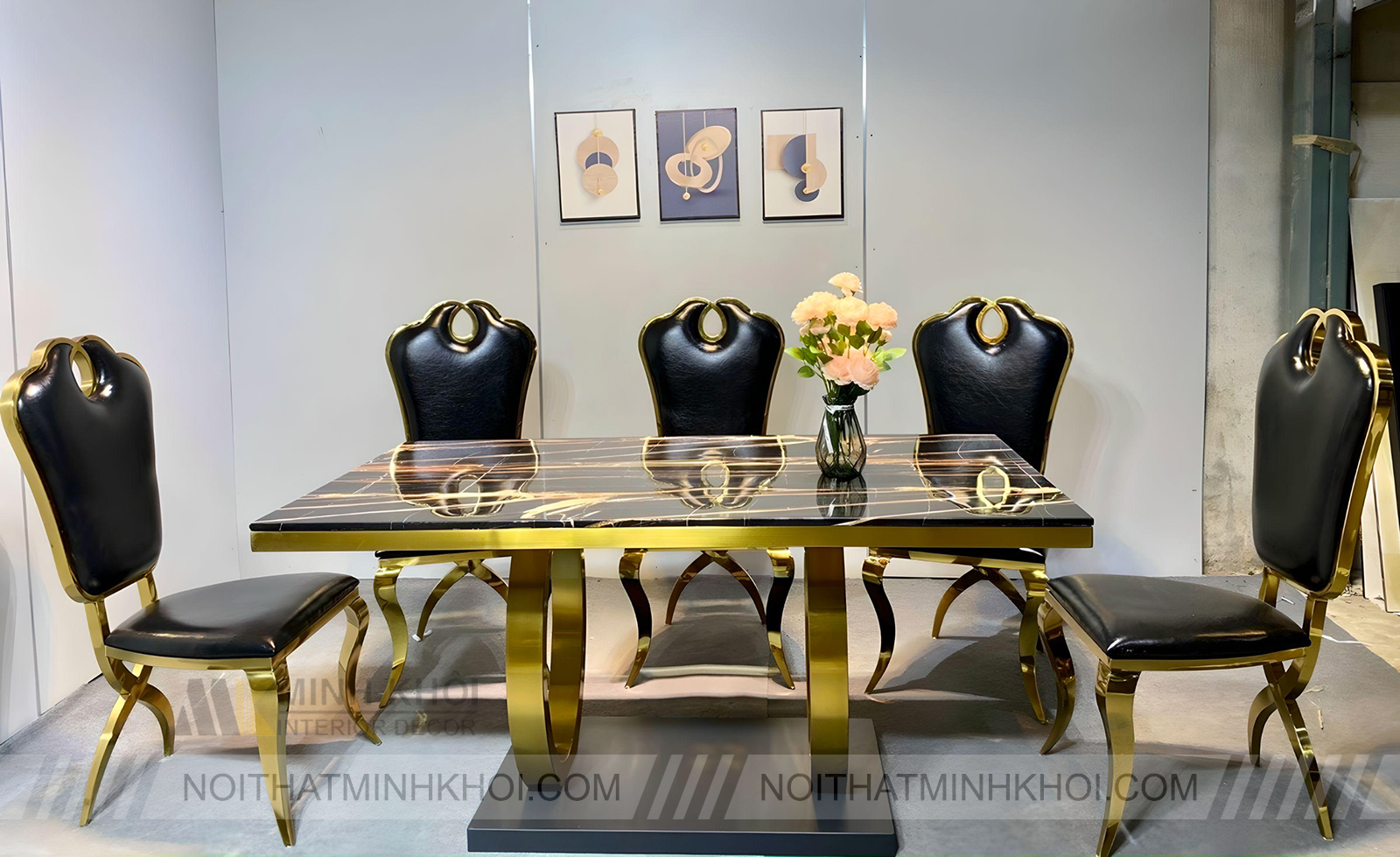 Bộ Bàn Ăn Mặt Đá Hoàng Gia Cao Cấp - BA248