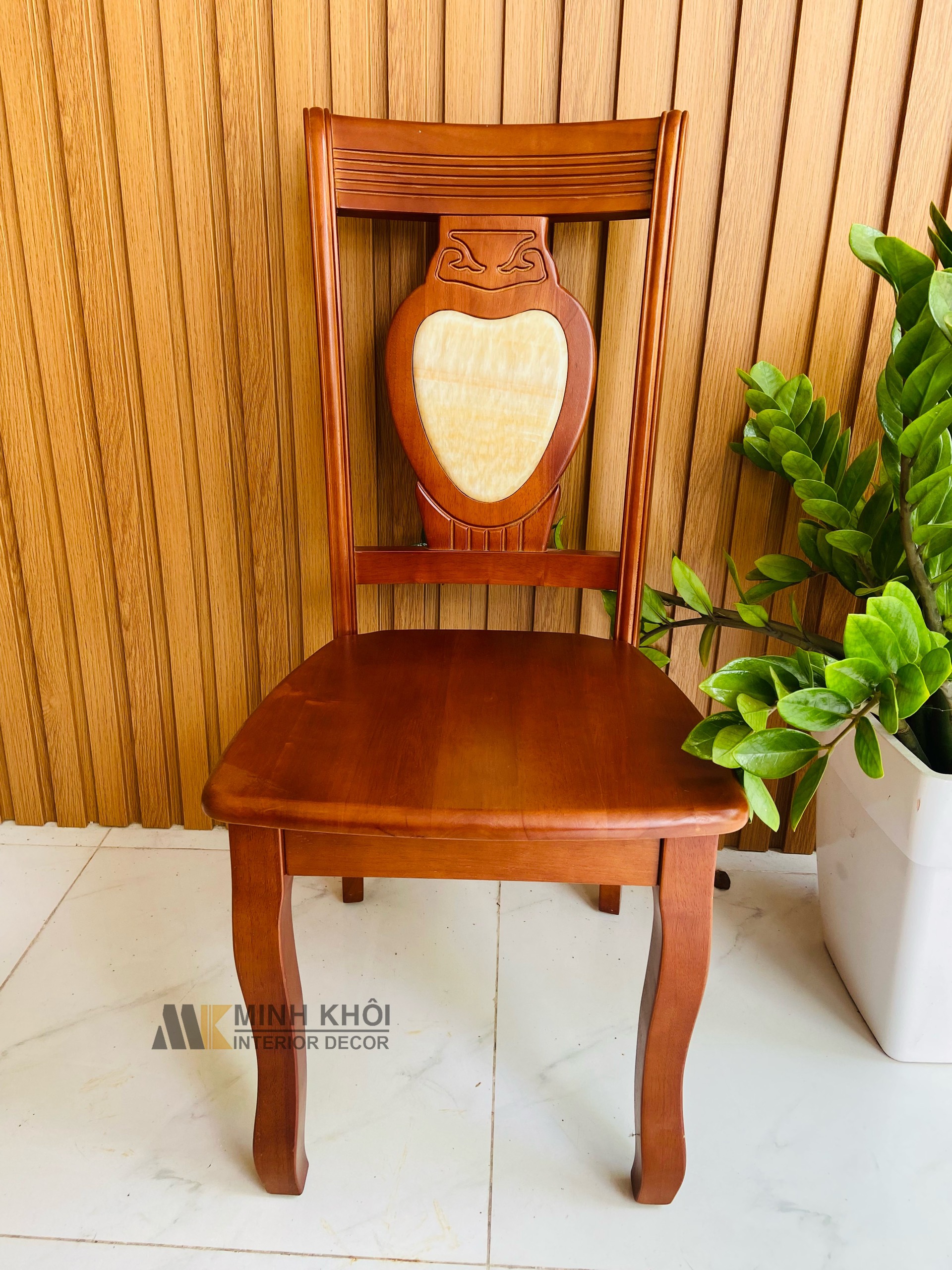 Bộ Bàn ăn Mặt Đá Mâm xoay, Ghế Cẩn Đá - BA232