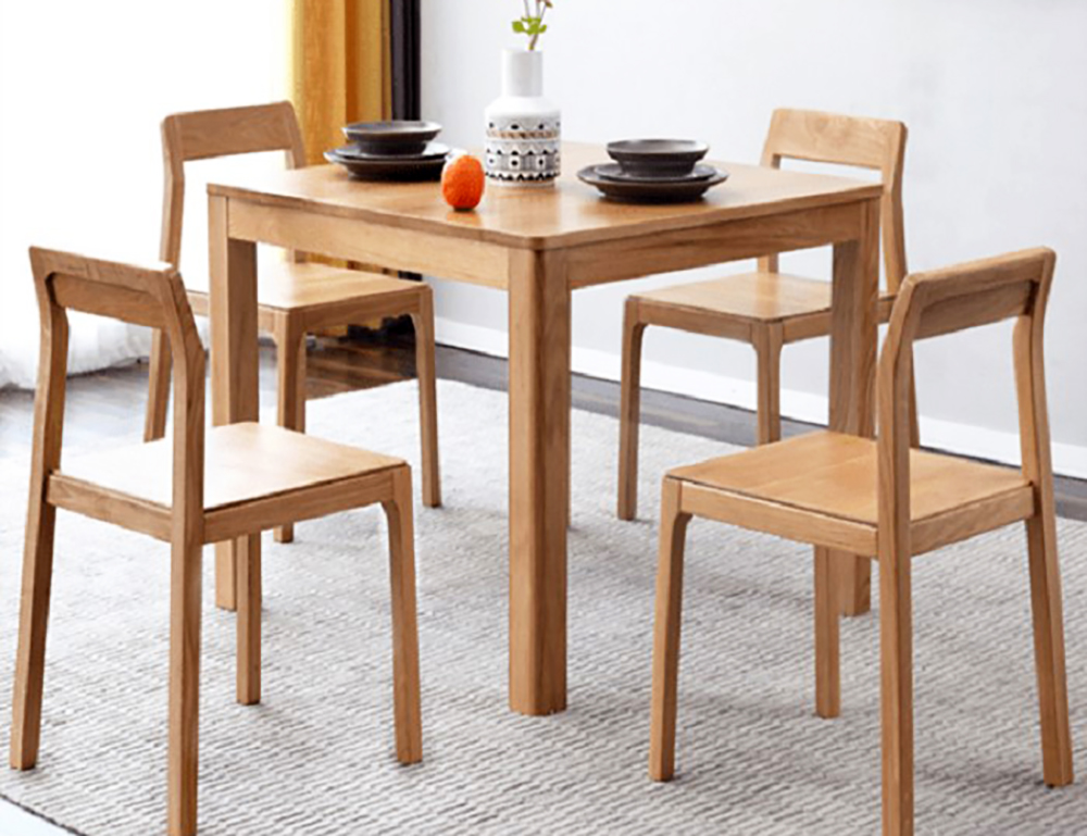 Bộ bàn ăn vuông phong cách đơn giản, nhã nhặn