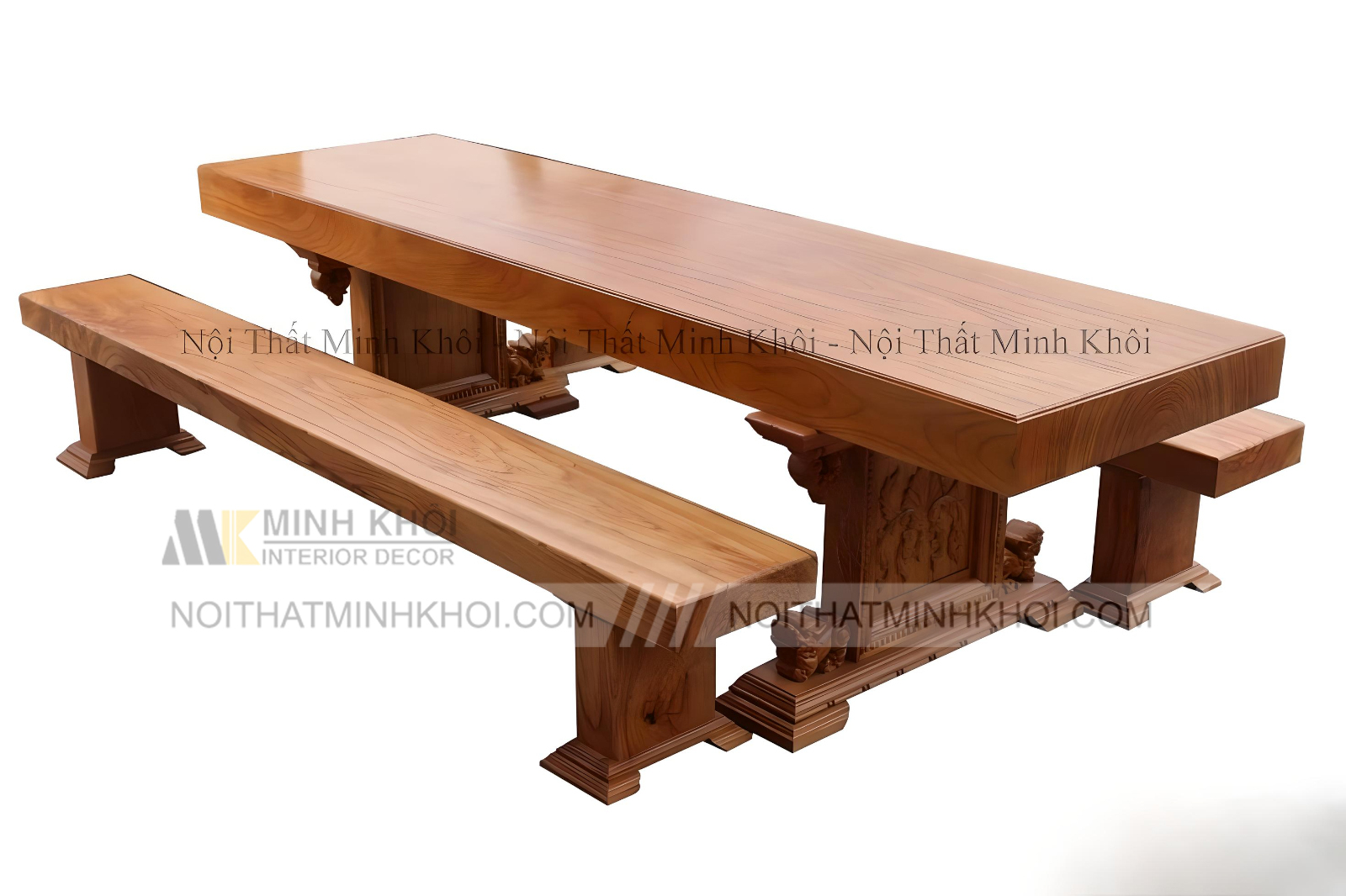 Bộ Bàn Ghế Ăn Đẹp Nguyên Khôi Băng Ghế Liền - BA135