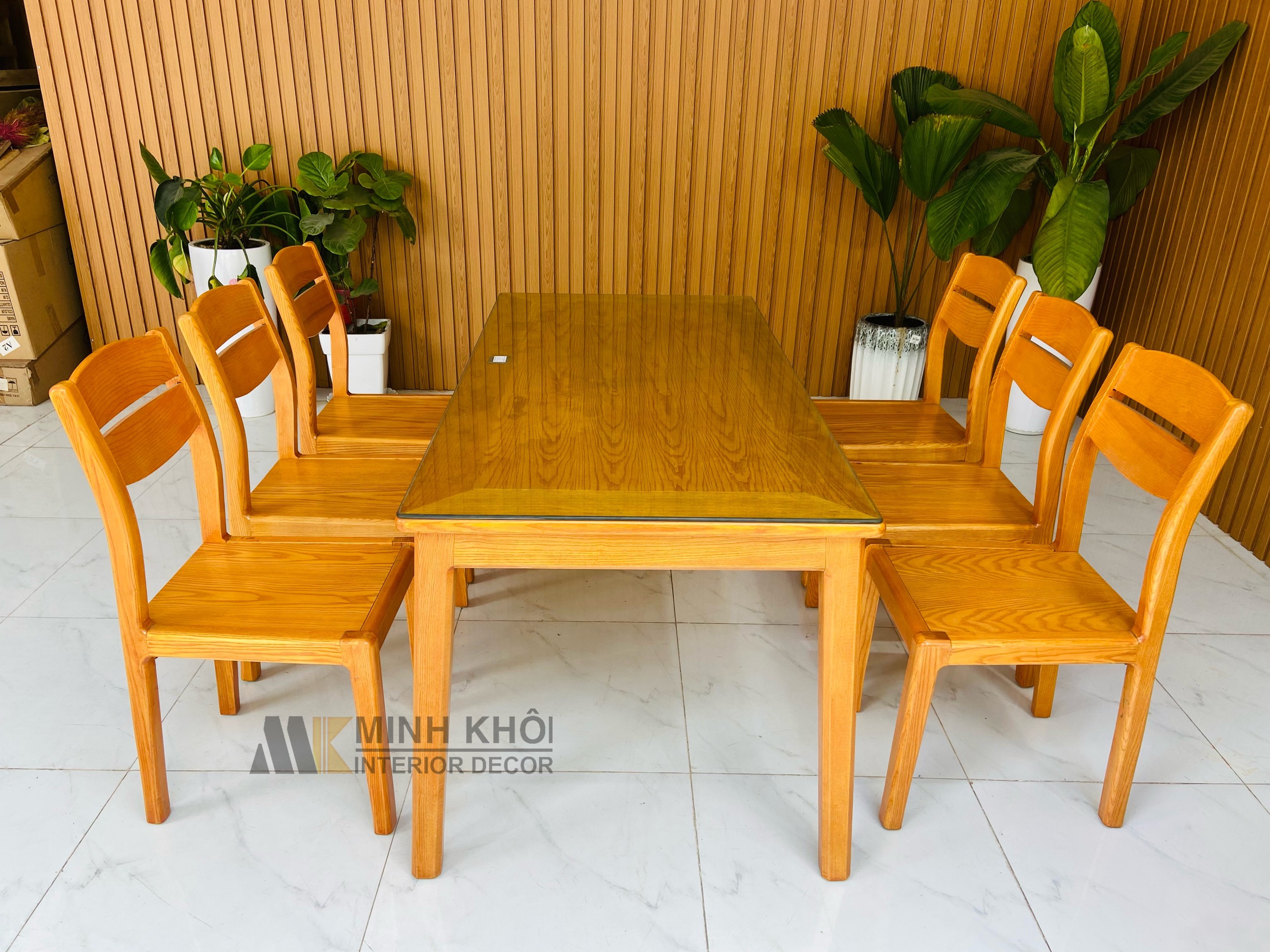 Bộ Bàn ghế Ăn Gỗ Sồi Nga 6 Ghế - BA917