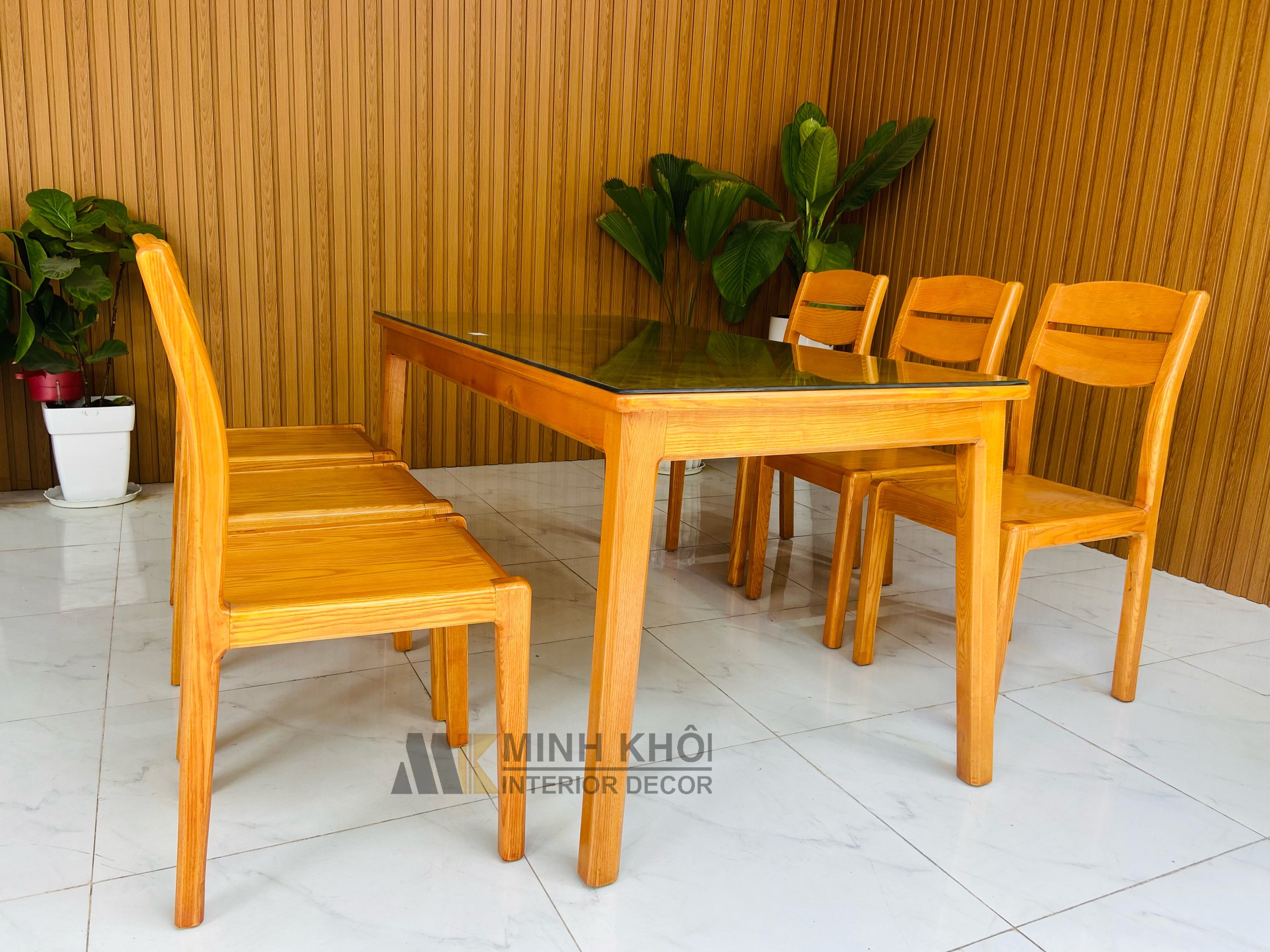 Bộ Bàn ghế Ăn Gỗ Sồi Nga 6 Ghế - BA917