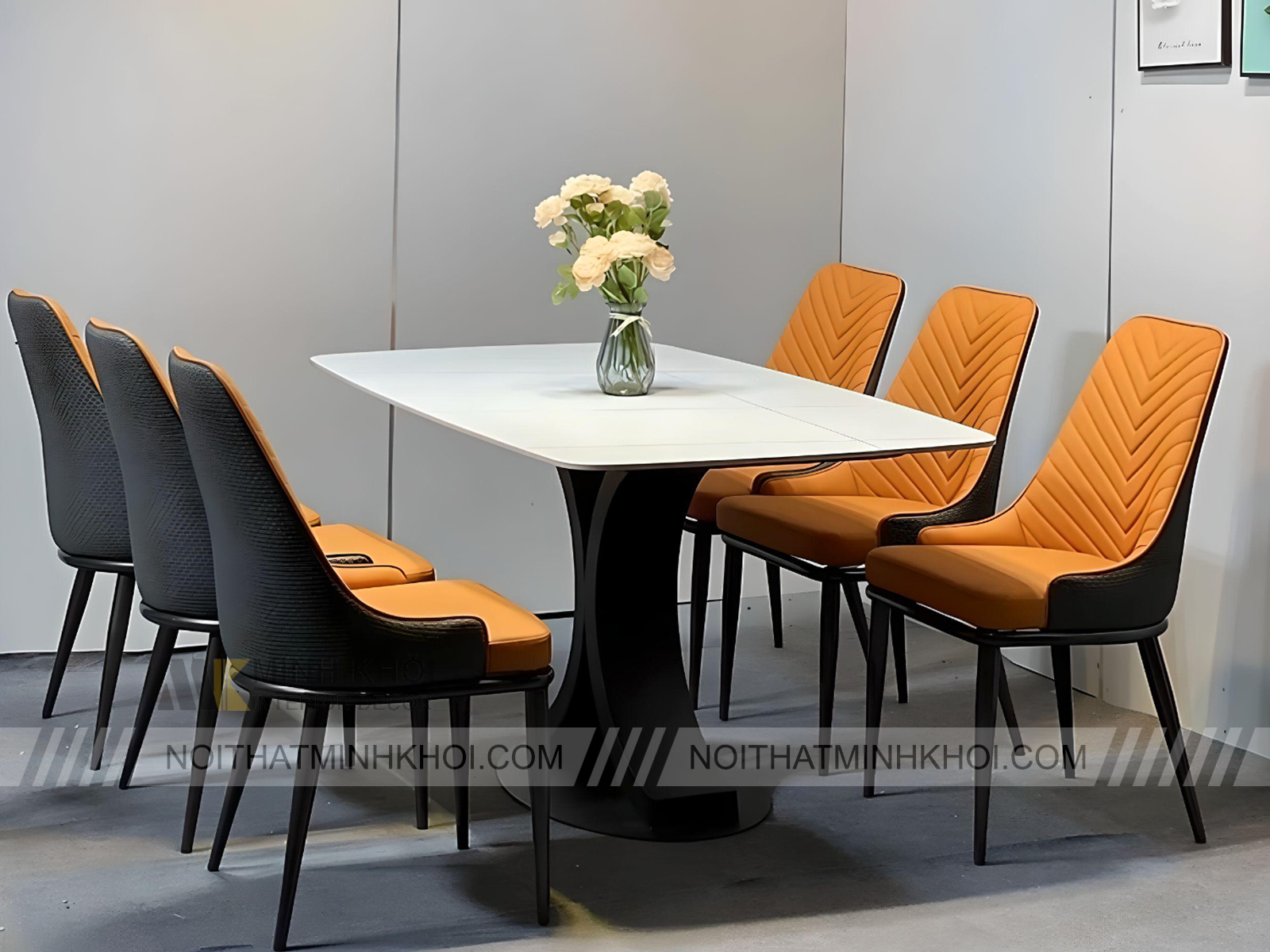 Bộ Bàn Ghế Ăn Hiện Đại Mặt Đá Ceramic 6 Ghế - BAH17