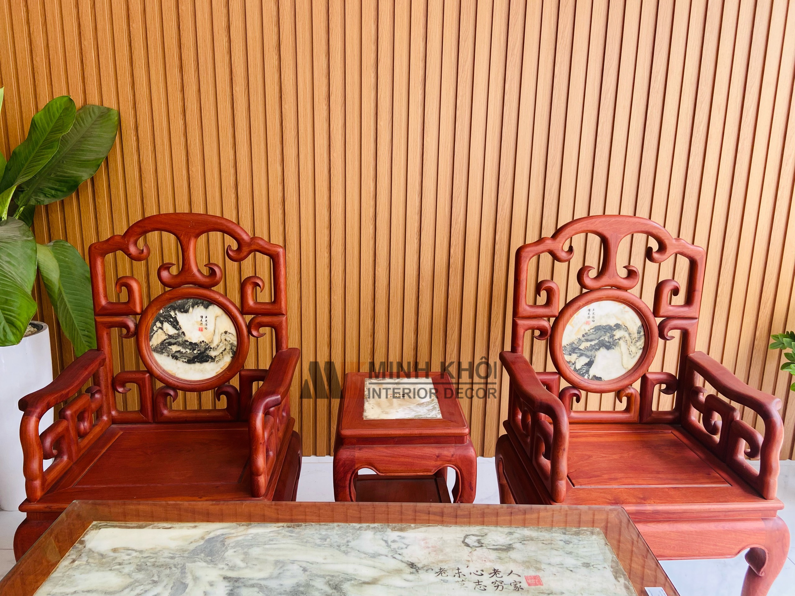 Bộ Bàn Ghế Móc Hương Đá 6 Món - SL966