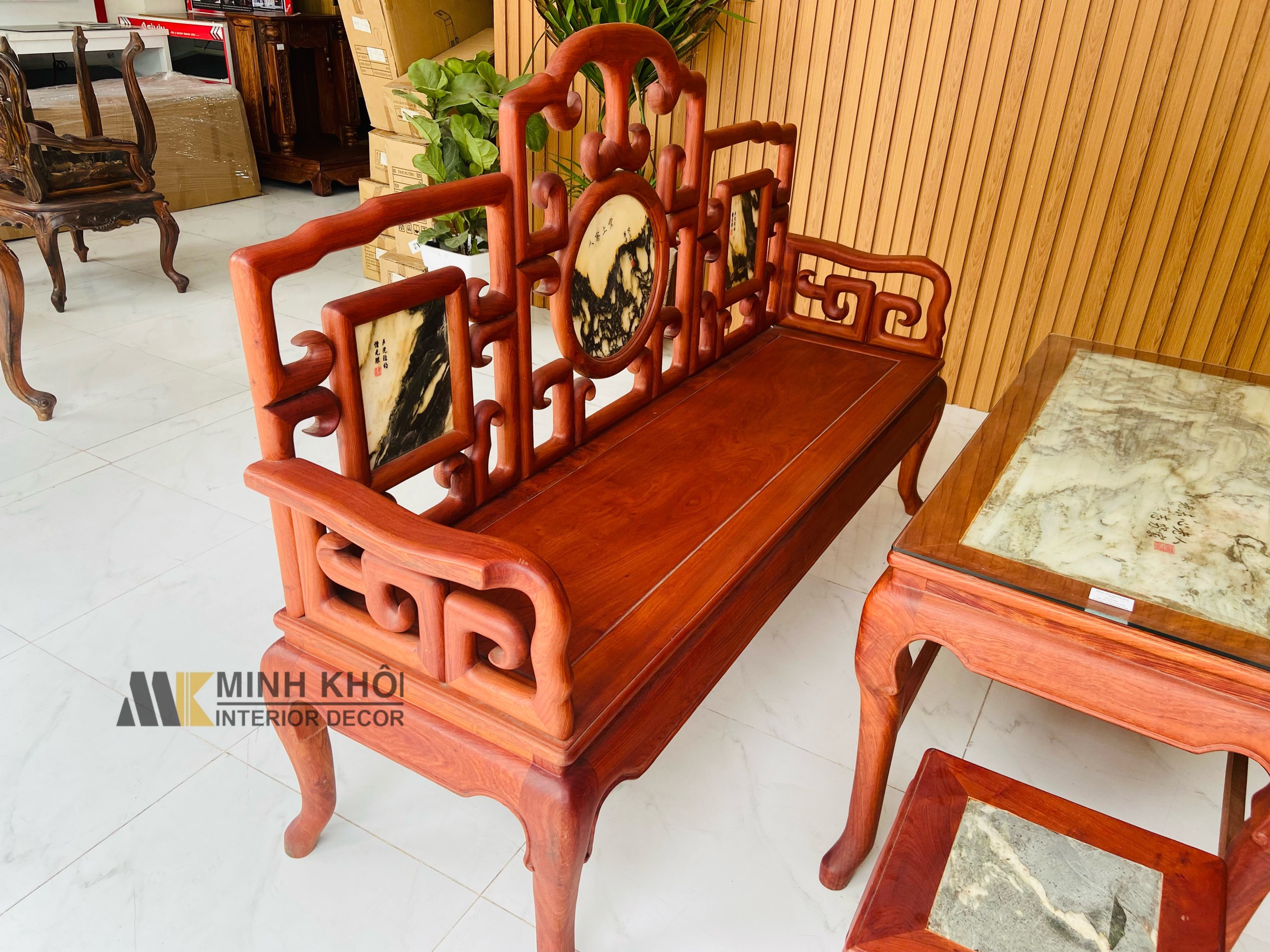 Bộ Bàn Ghế Móc Hương Đá 6 Món - SL966